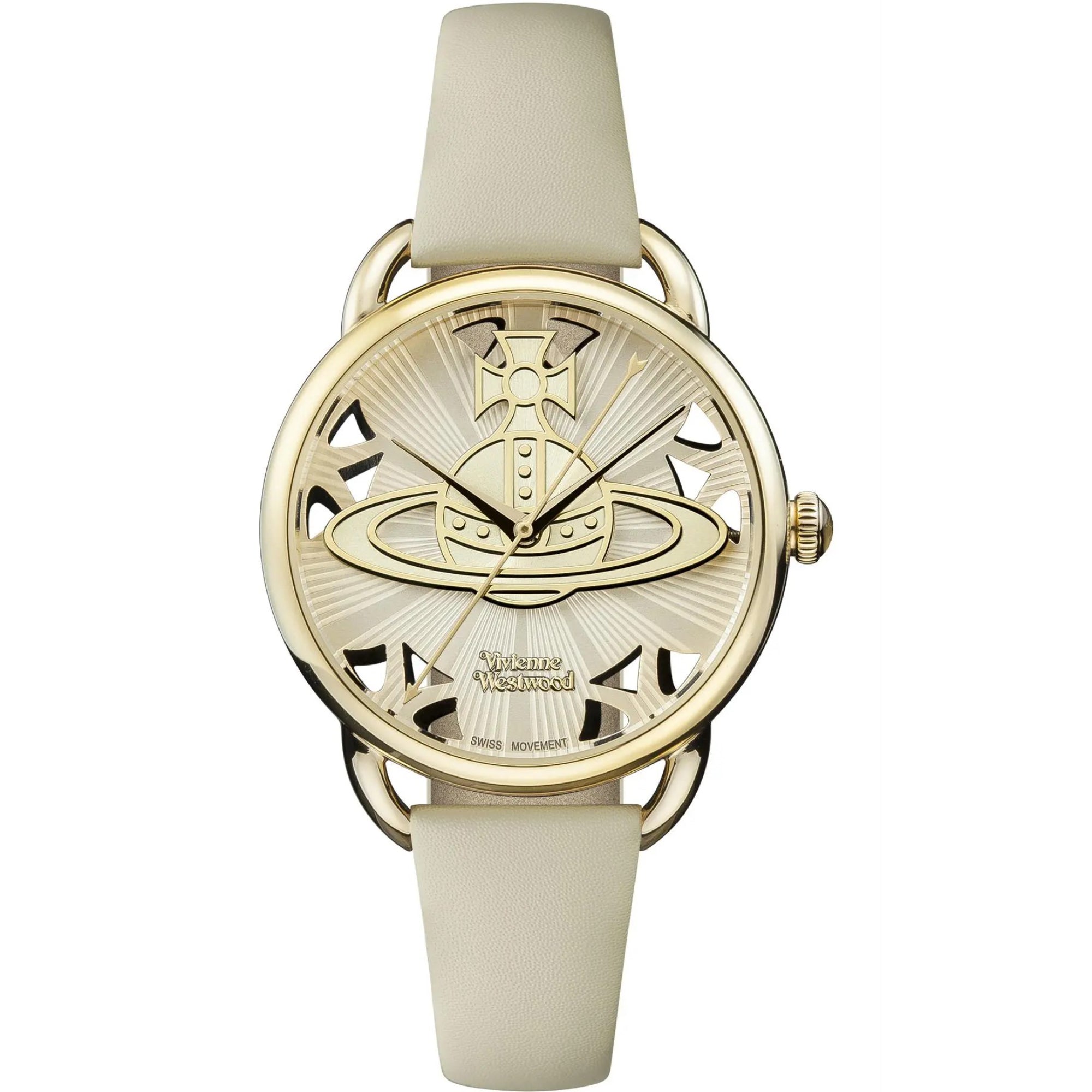 Vivienne Westwood Leadenhall Cream Gold Dial Ladies Watch VV163CMCM - WatchNation