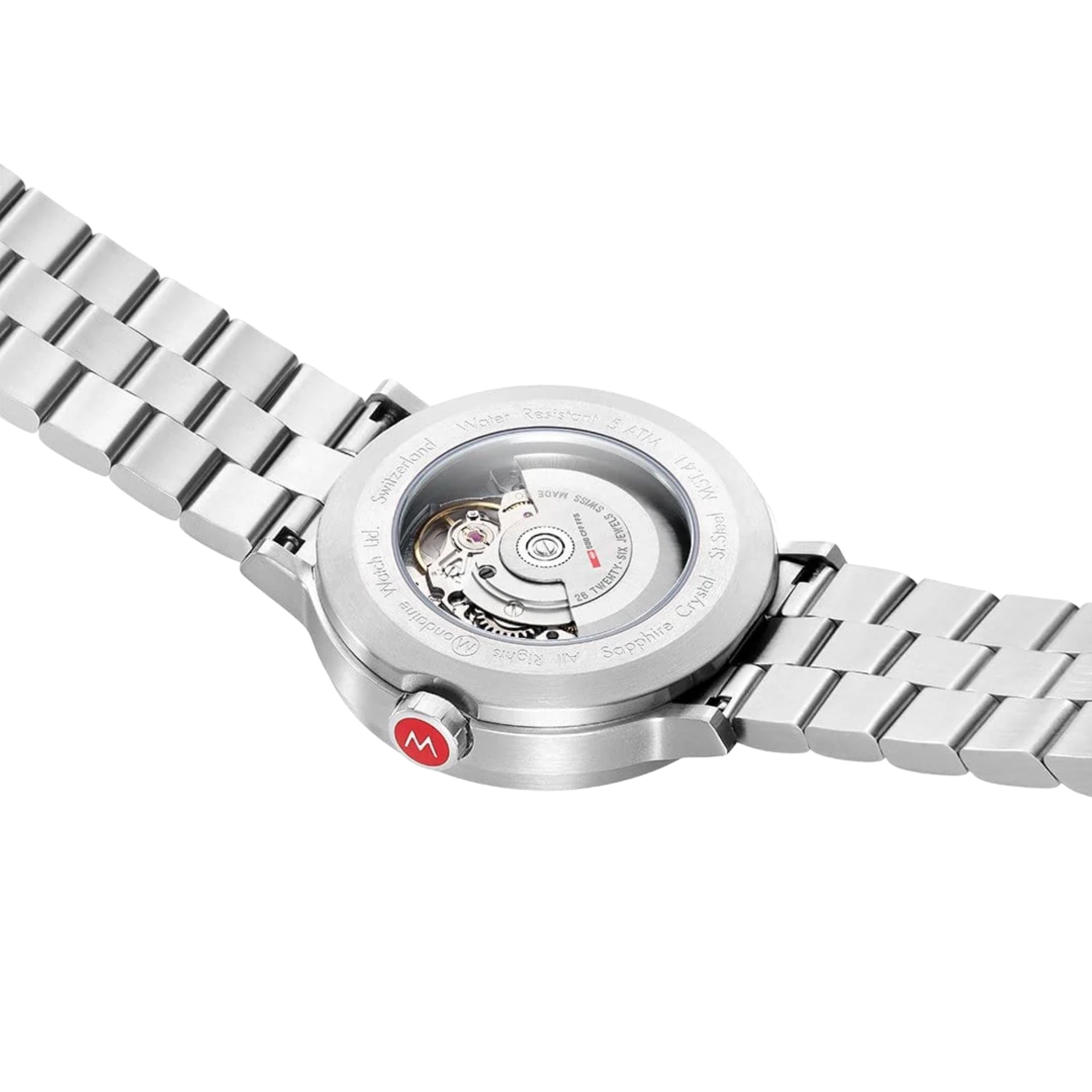 Mondaine Backlight 41mm White Dial Steel Mens Automatic Watch MST.4161B.SJ