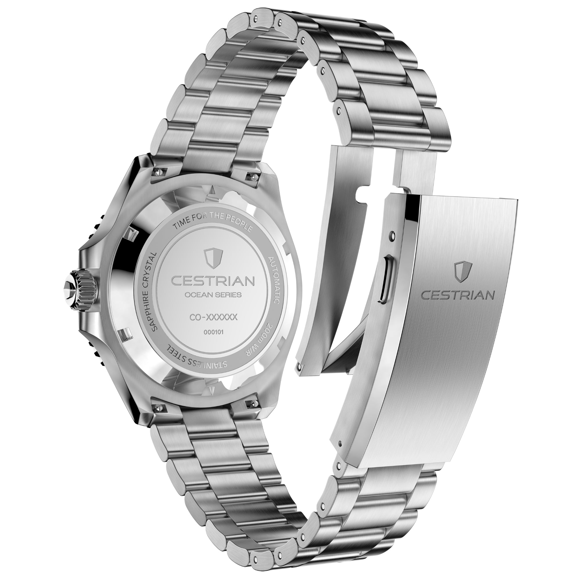 Cestrian Ocean Series Green Fumé Dial Steel Bracelet Automatic GMT Men's Watch CO-BGS001