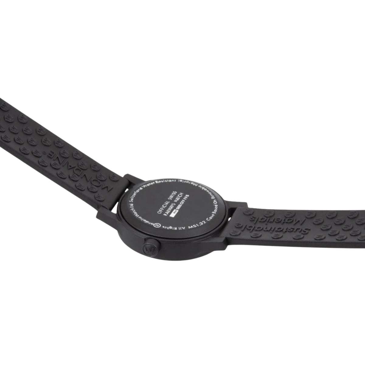 Reloj para mujer Mondaine Essence con esfera negra y correa de caucho MS1.32120.RB