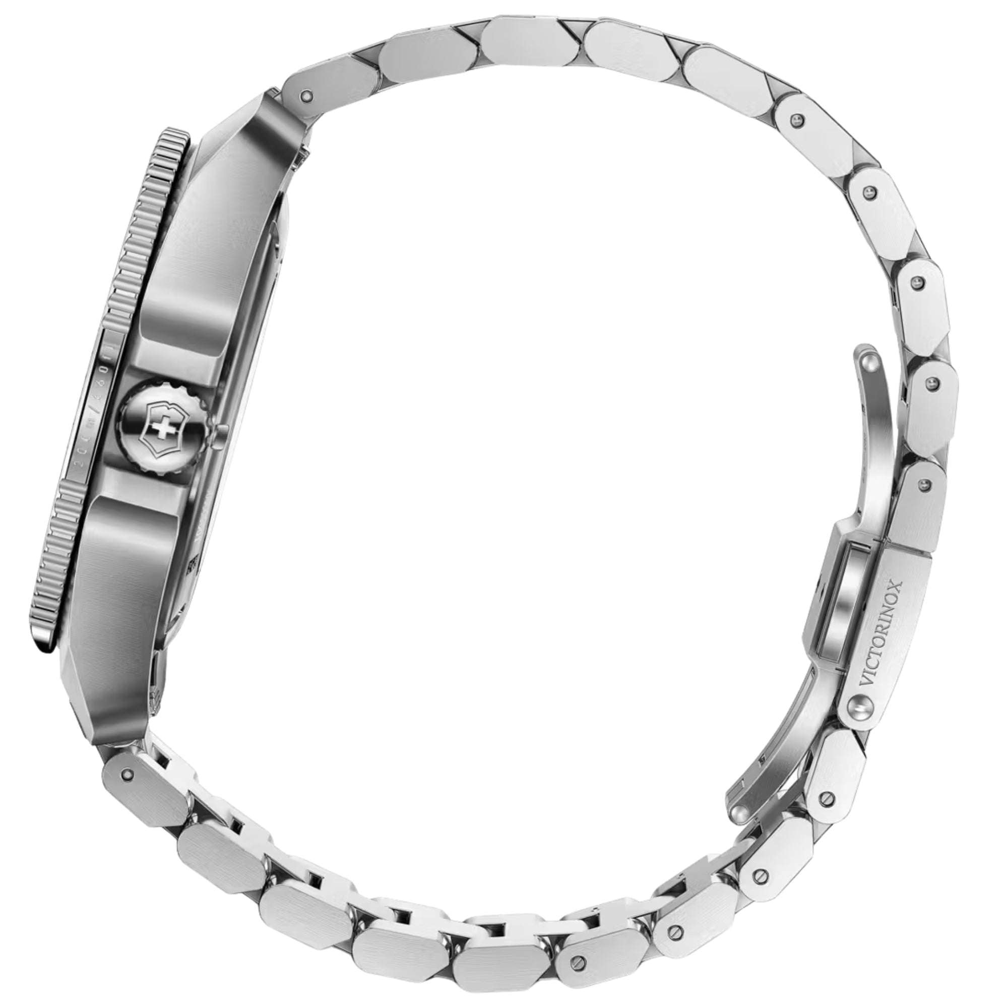 Victorinox Journey 1884 43mm Automatic black dial steel bracelet watch 241981 side profile