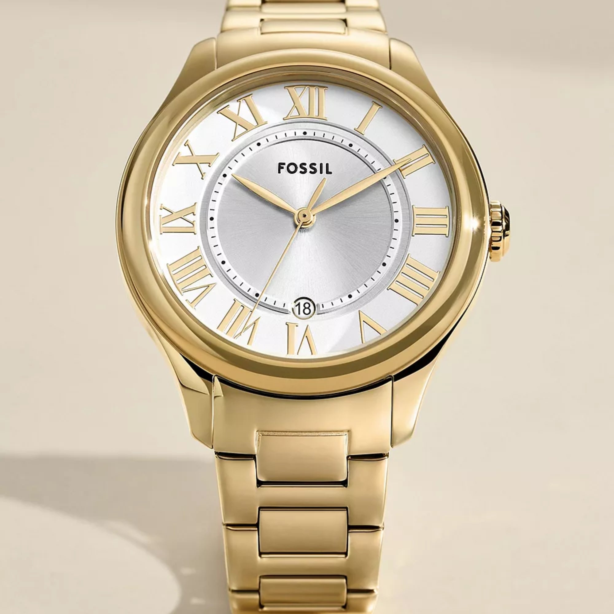 Fossil Gilmore 38mm Silver Dial Steel Ladies Quartz Watch ES5395
