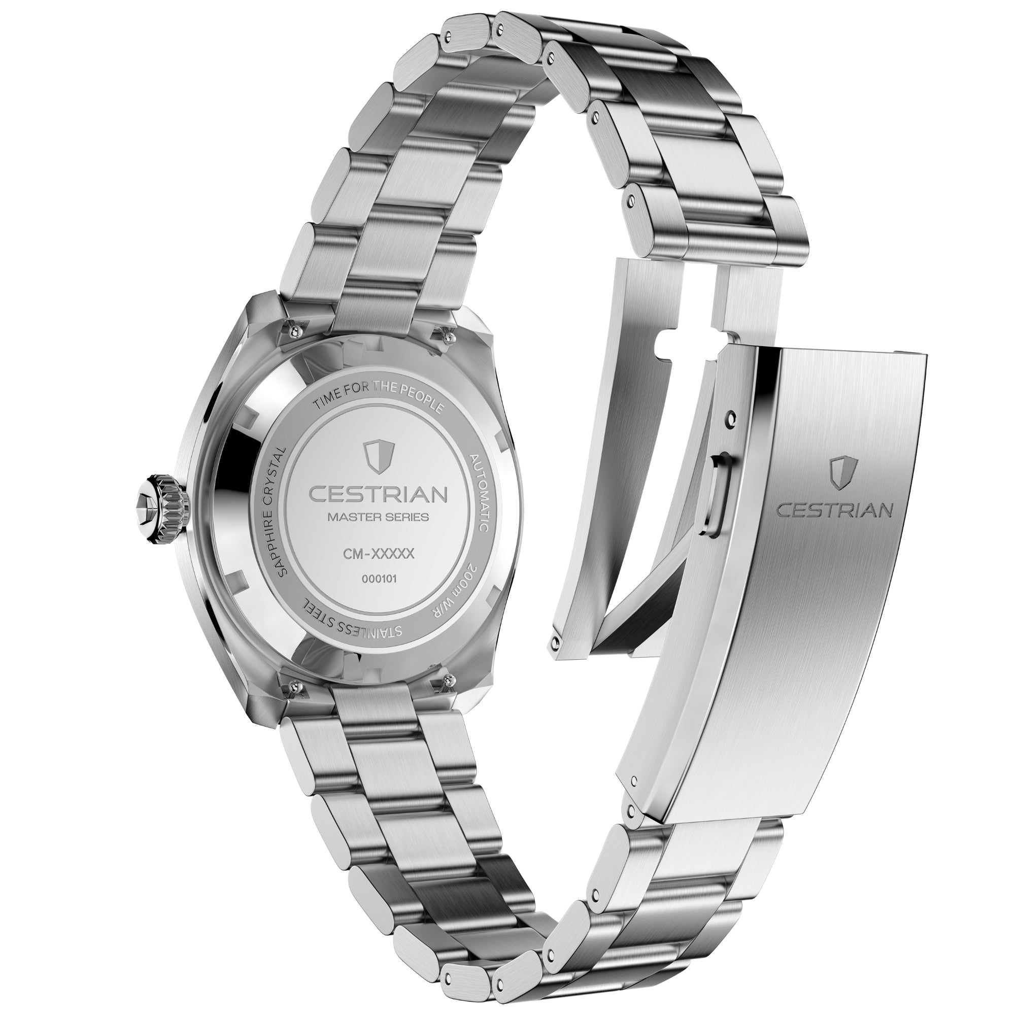 Cestrian Master Series V3 Black Dial Steel Bracelet Automatic Men's Watch CM-BK001