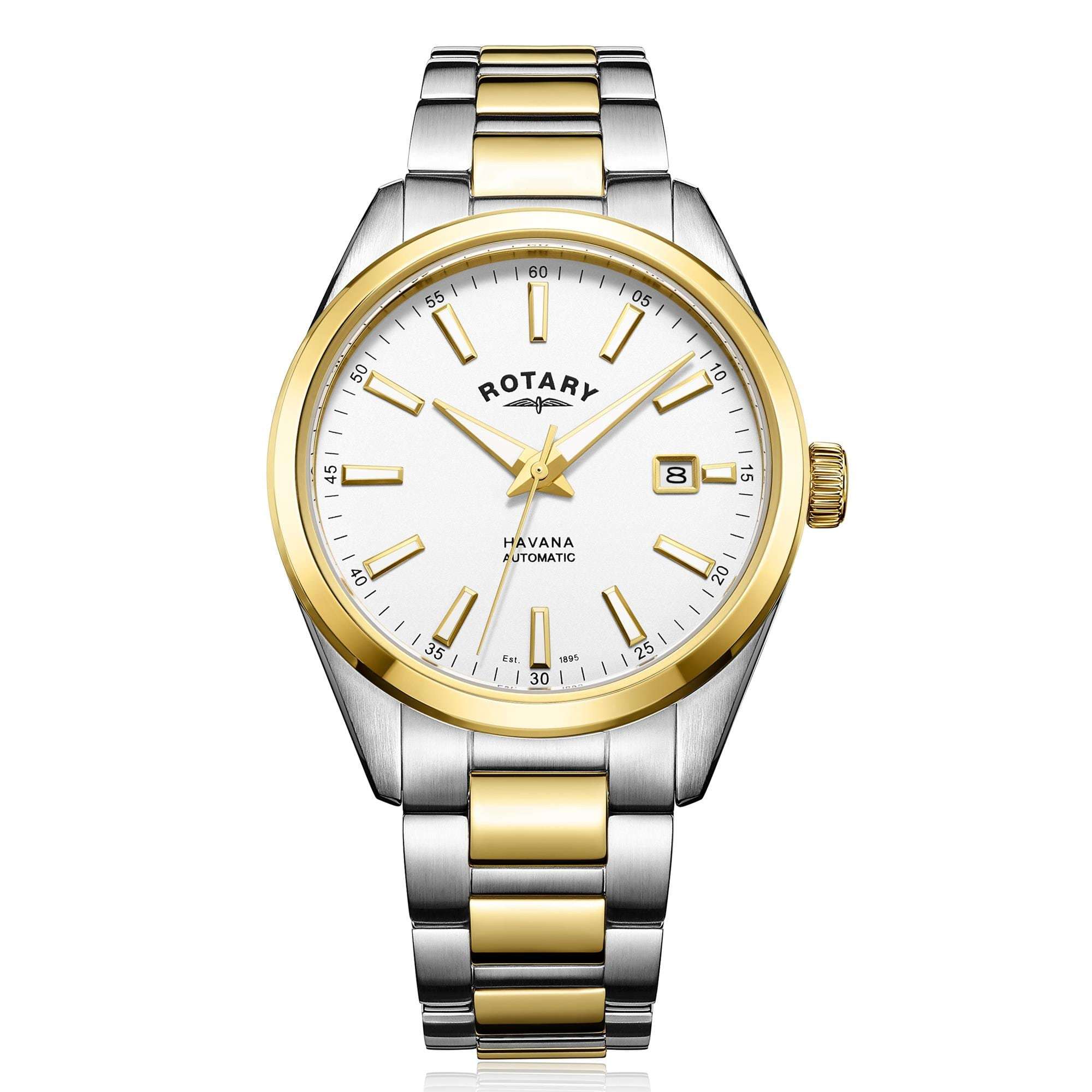 Rotary Havana Two-Tone Stainless Steel Gold Men’s Automatic Watch GB05078/02 - WatchNation