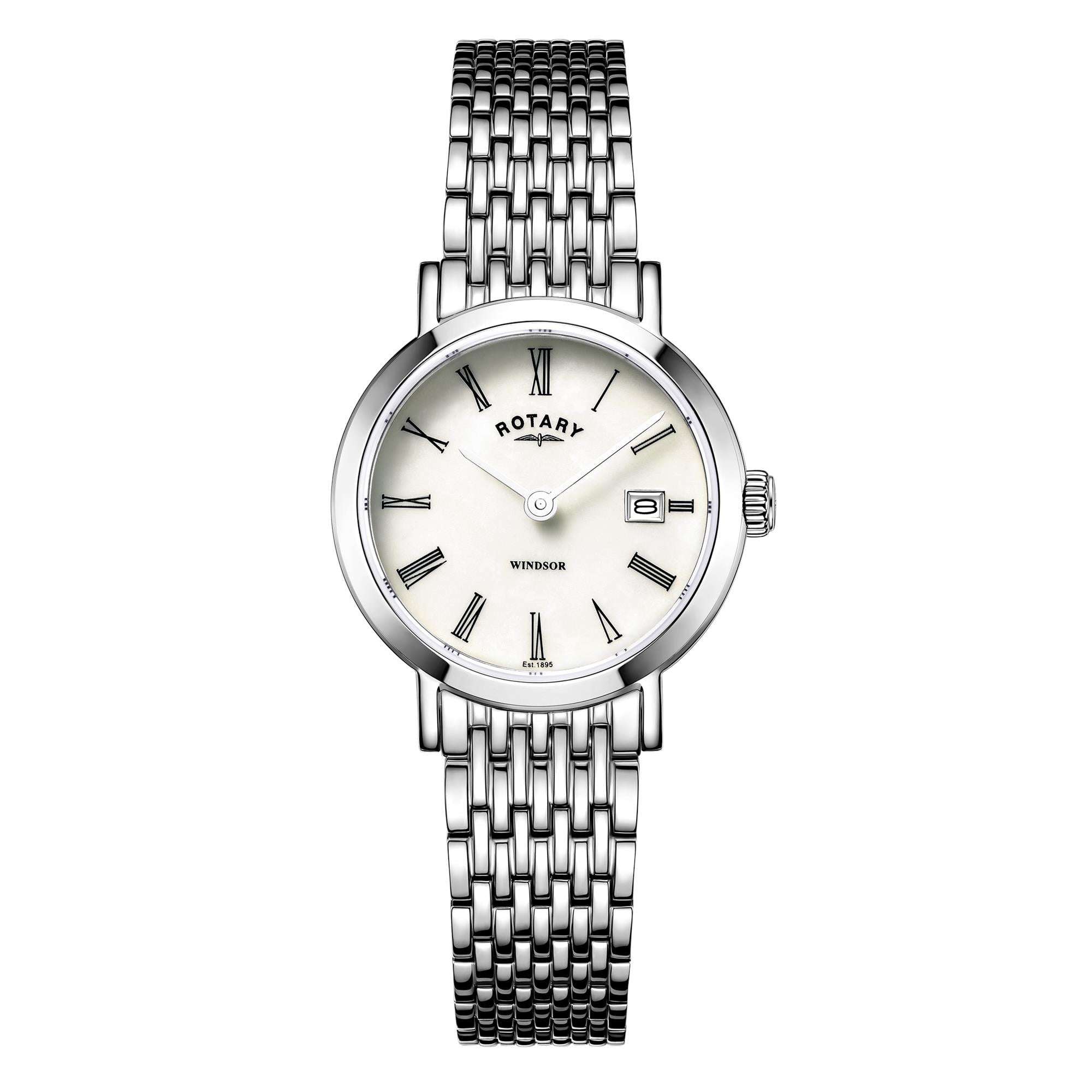 Rotary Windsor Stainless Steel Mother of Pearl Ladies’ Watch - WatchNation