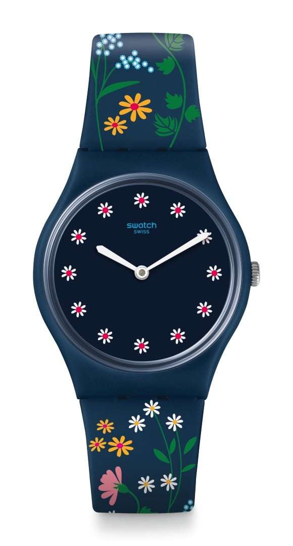 Swatch Navy Flower Carpet Blue Dial Unisex Watch GN256 - WatchNation