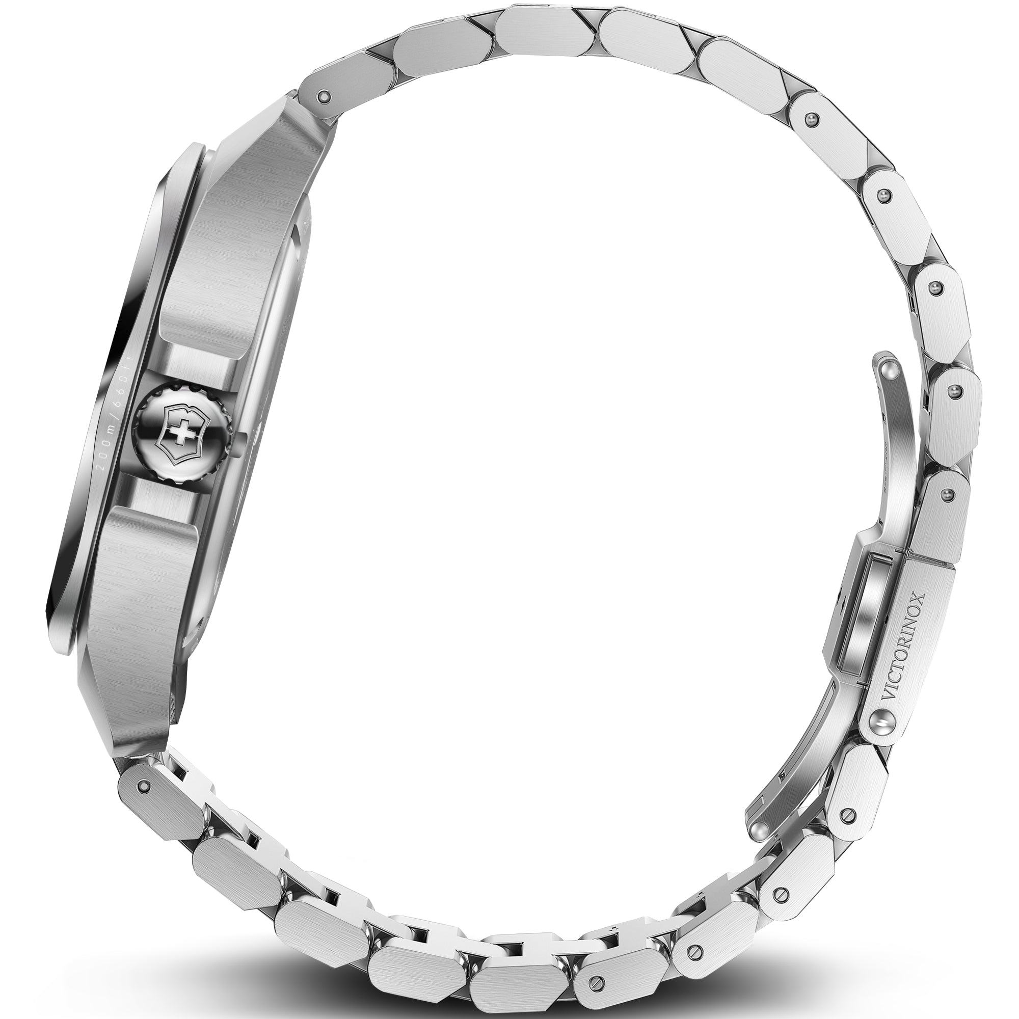 Victorinox I.N.O.X. 242030 brushed and polished stainless steel case side profile 