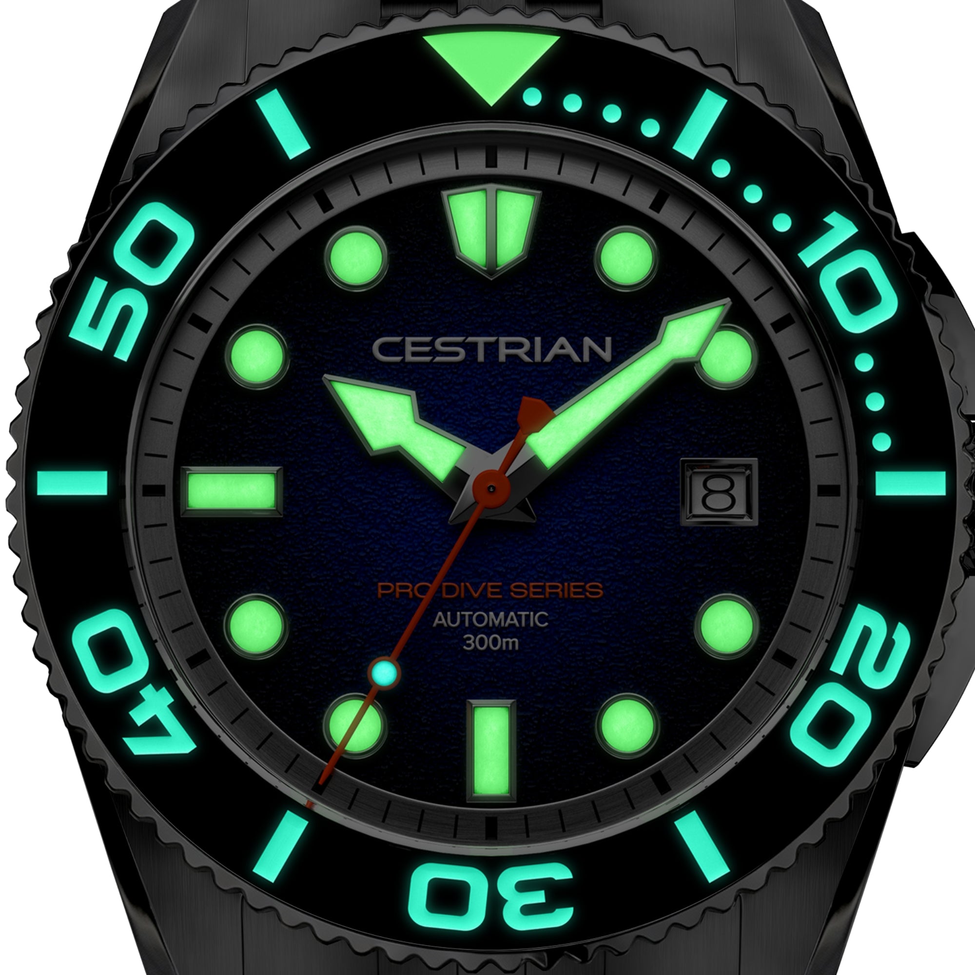 Cestrian Pro Dive Series Orange Dial Steel Bracelet Automatic 300m Men's Watch CP-ORB001
