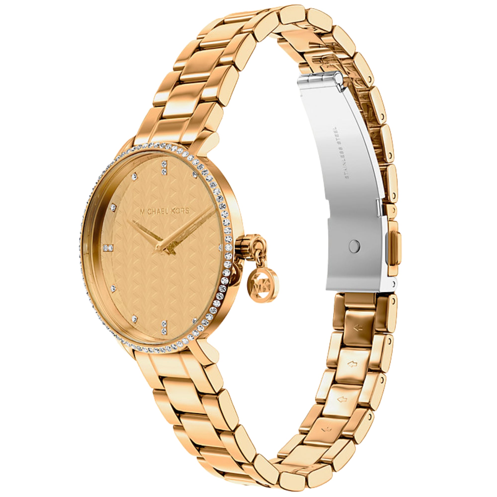 Michael Kors Pyper 32mm Gold Dial Steel Ladies Quartz Watch MK7572