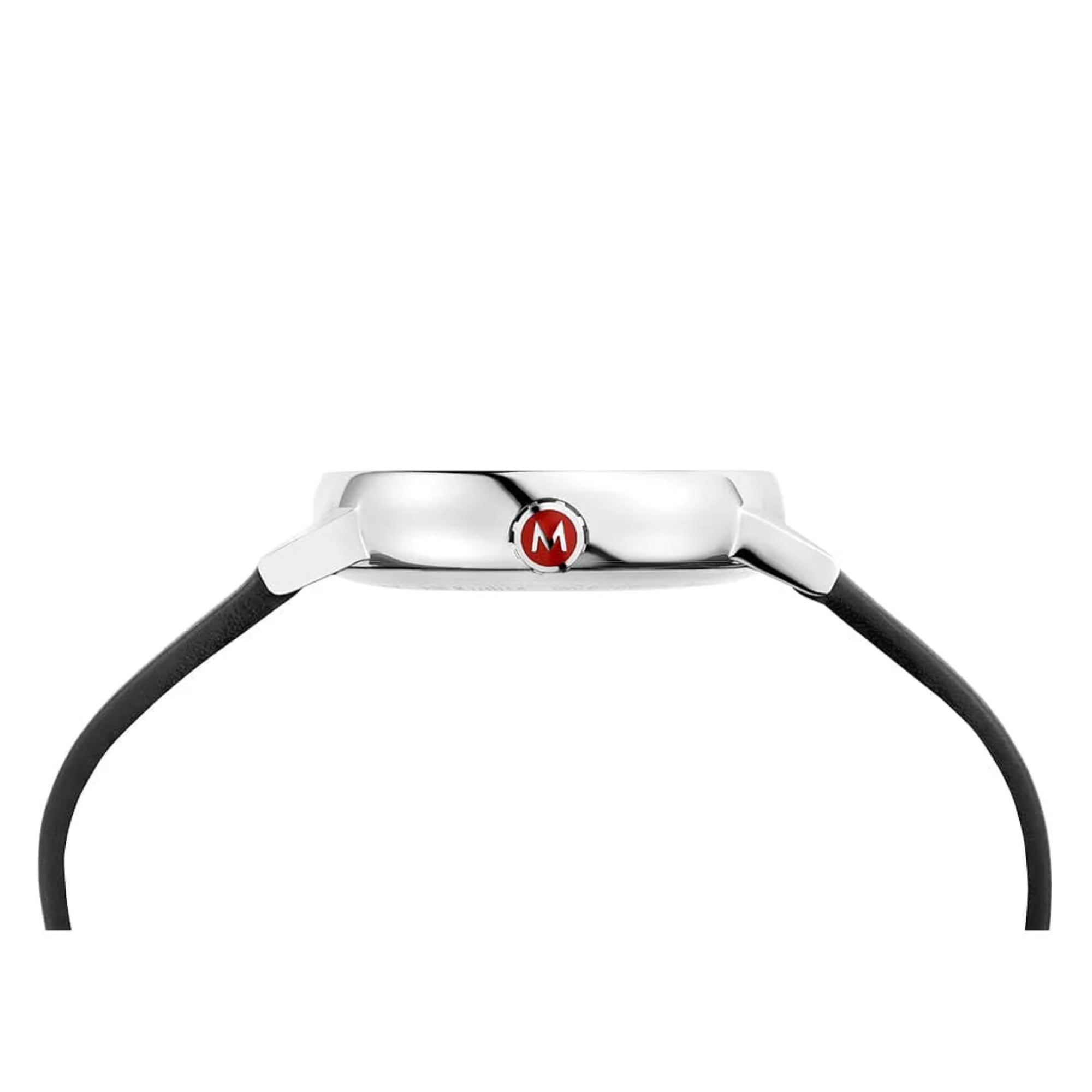 Mondaine evo2 Weißes Zifferblatt Schwarzes Veganes Armband Damen Uhr MSE.35110.LBV