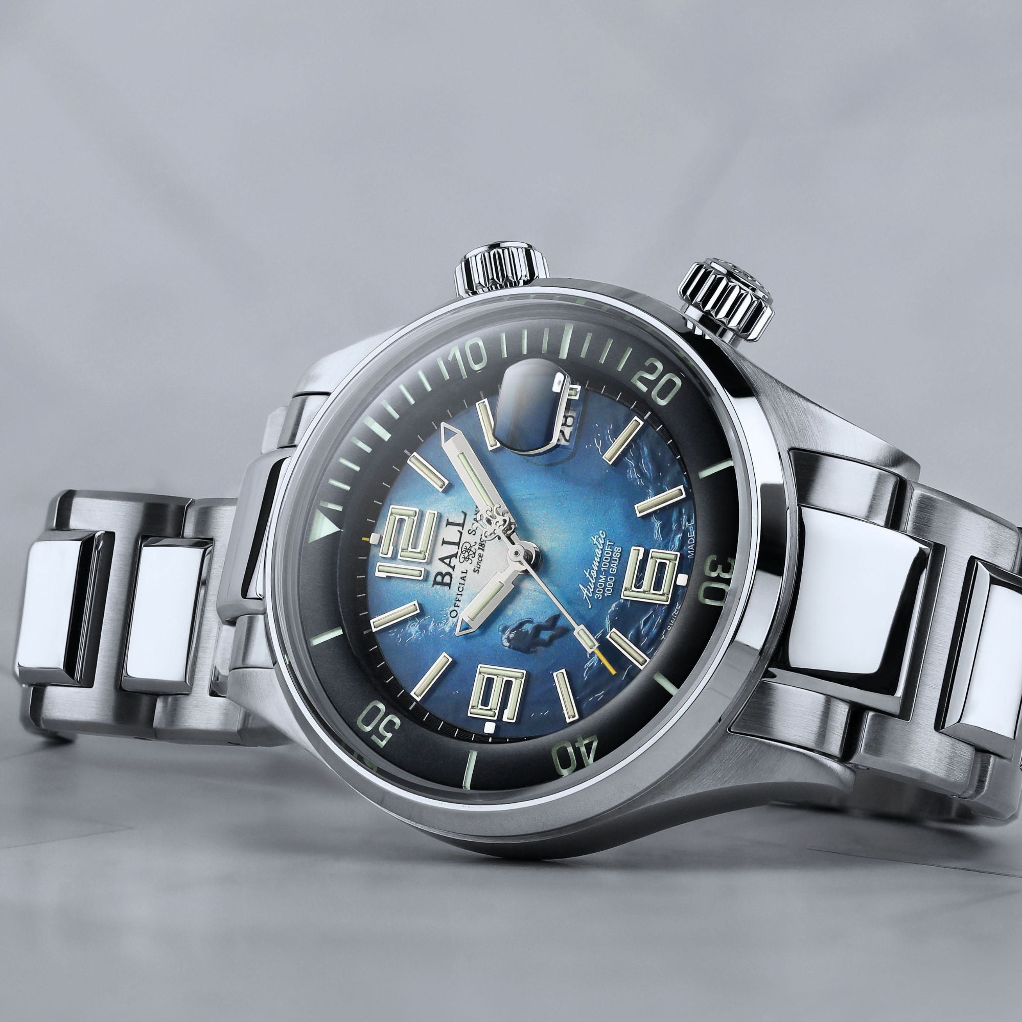 BALL Engineer Master II Diver Blaues Zifferblatt Stahlarmband Herren Taucheruhr DM2280A-S8-BE