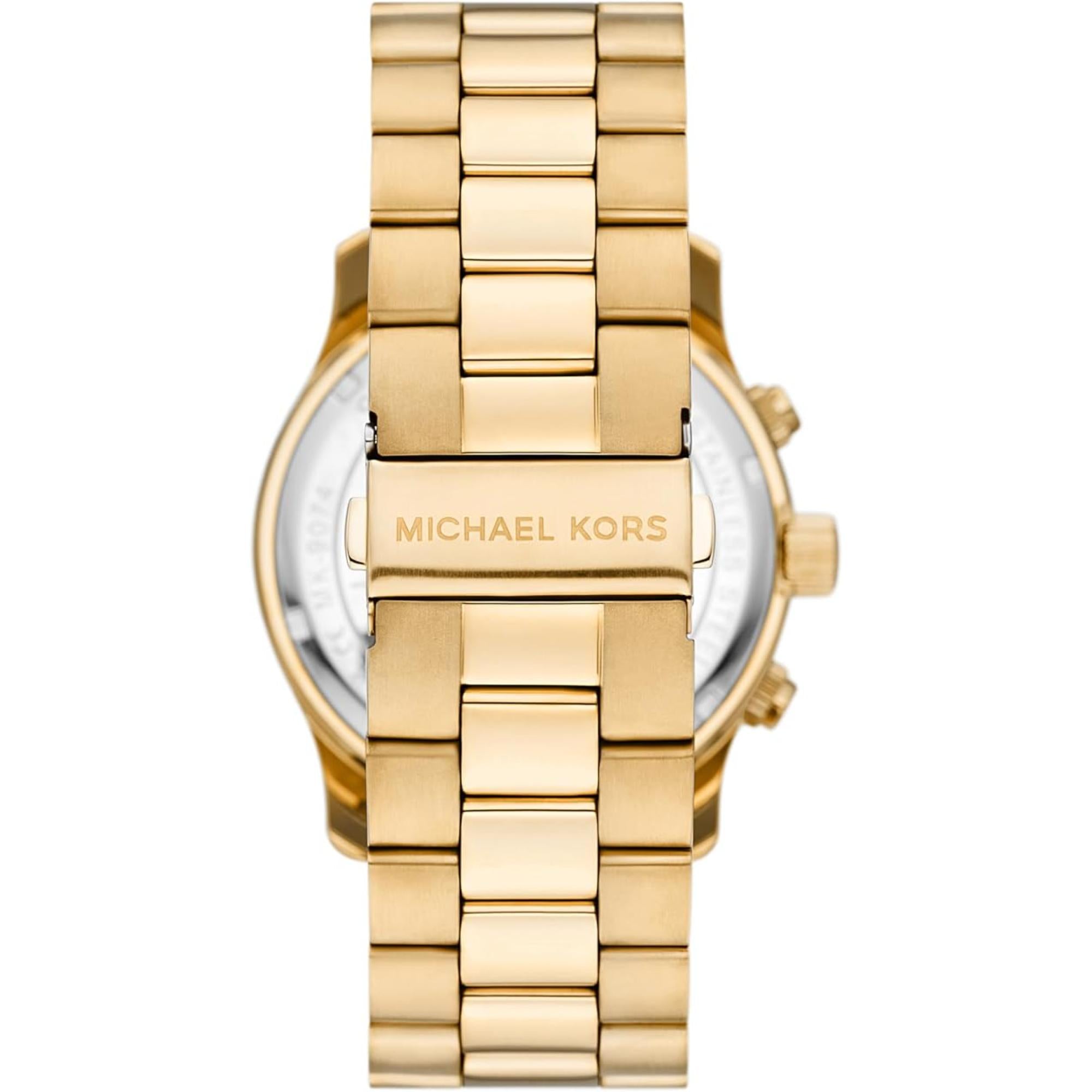 Michael Kors Runway Chronograph Gold Dial Steel Strap Men’s Watch MK9074