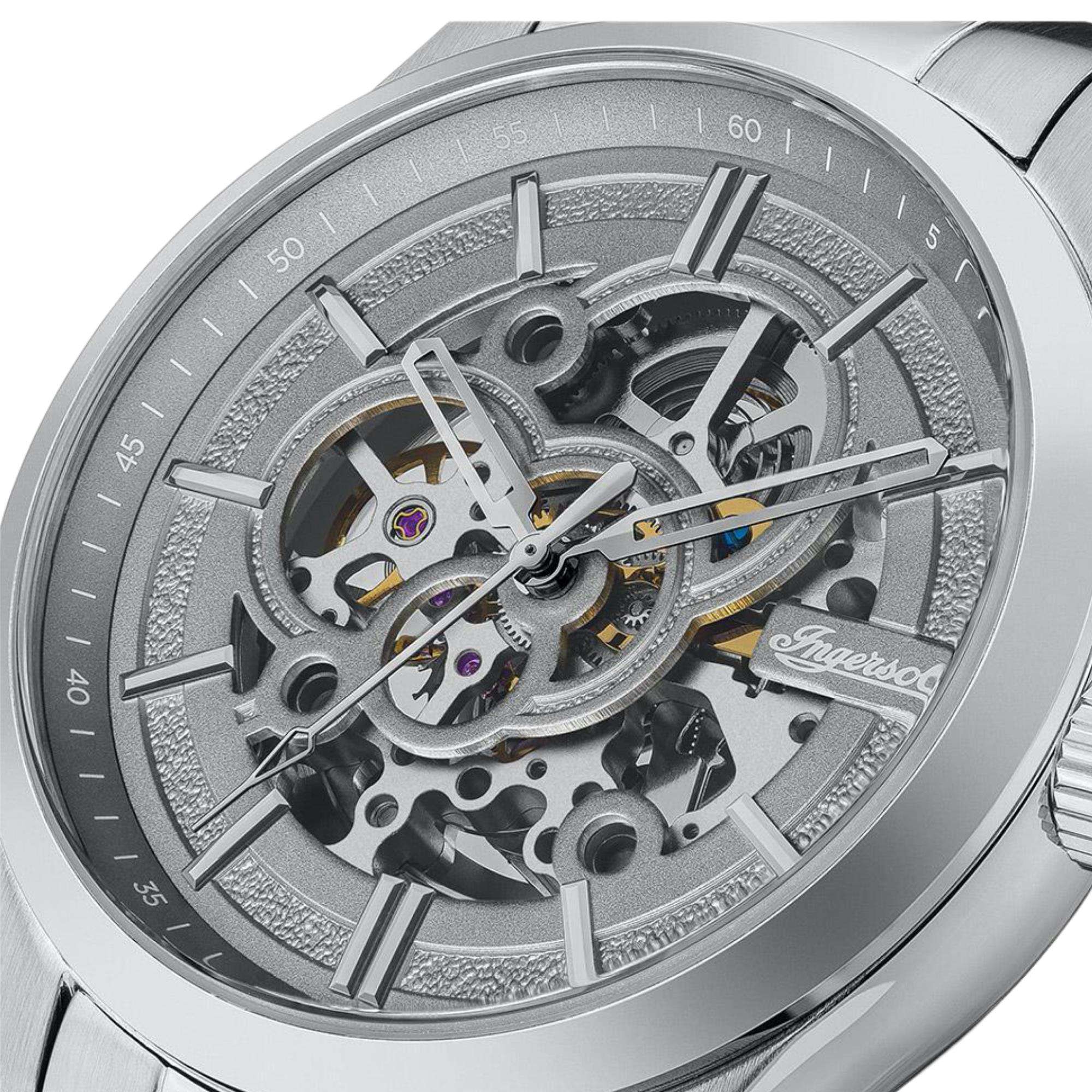 Ingersoll ‘The Armstrong’ Automatik Graue Zifferblatt Edelstahlarmband Herren Uhr I06804B