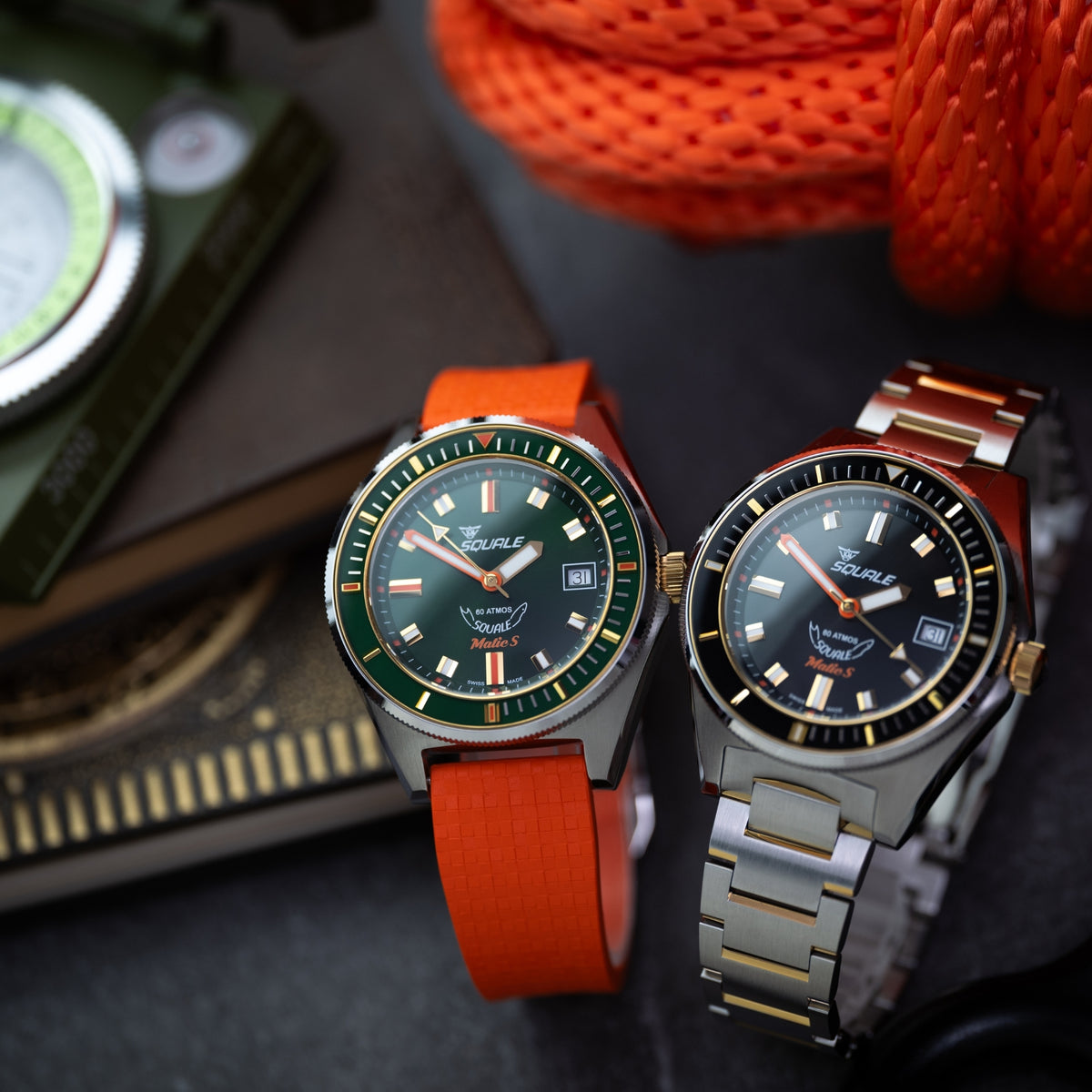 Squale Matic S 39,5 mm Schwarzes Zifferblatt Stahl Herren Automatikuhr MATICGBKBK.SSBI