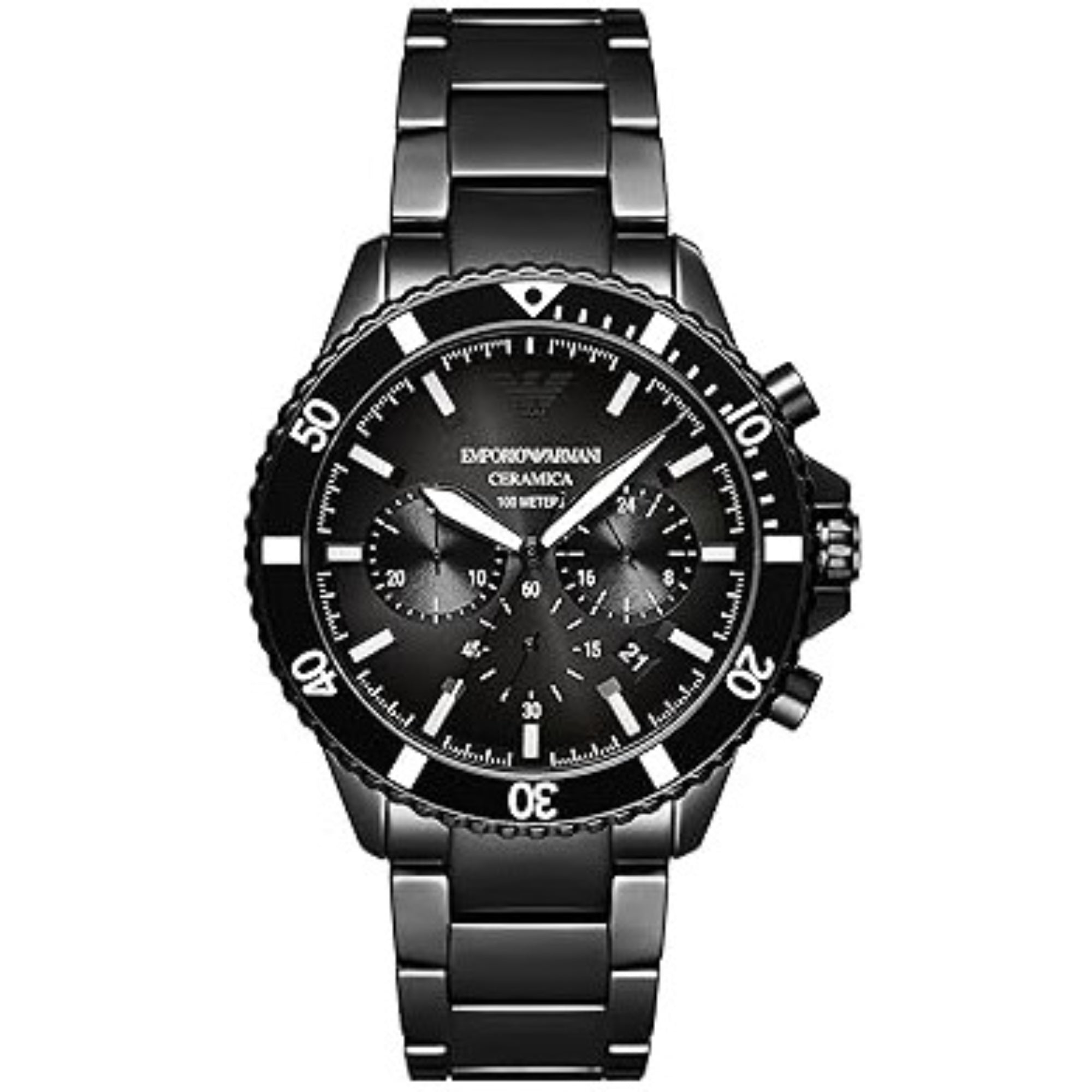Emporio Armani World Explorer 43mm Chronograph Black Dial Steel Mens Quartz Watch AR70010
