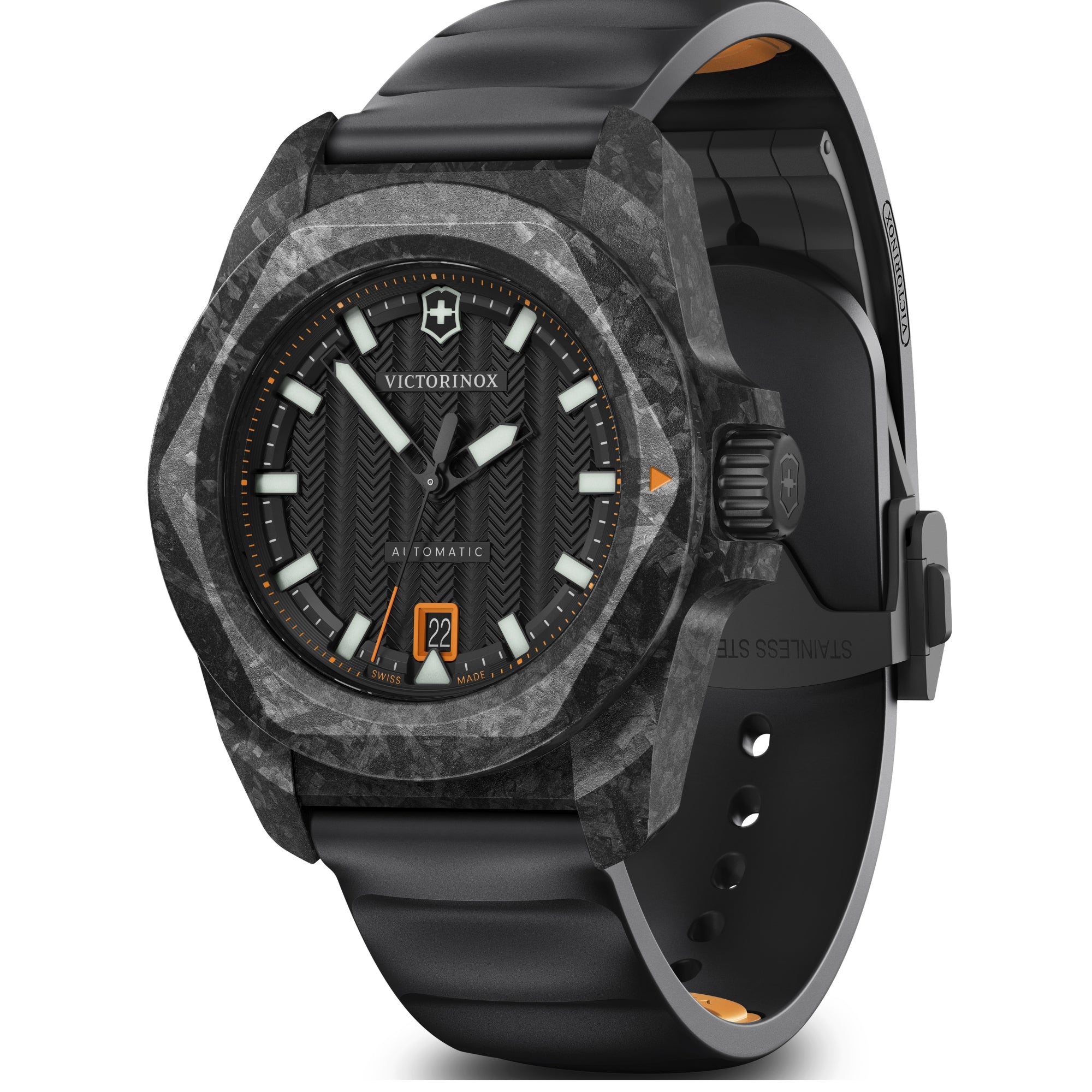 Victorinox I.N.O.X. 242023.1 watch with carbon case and black rubber strap