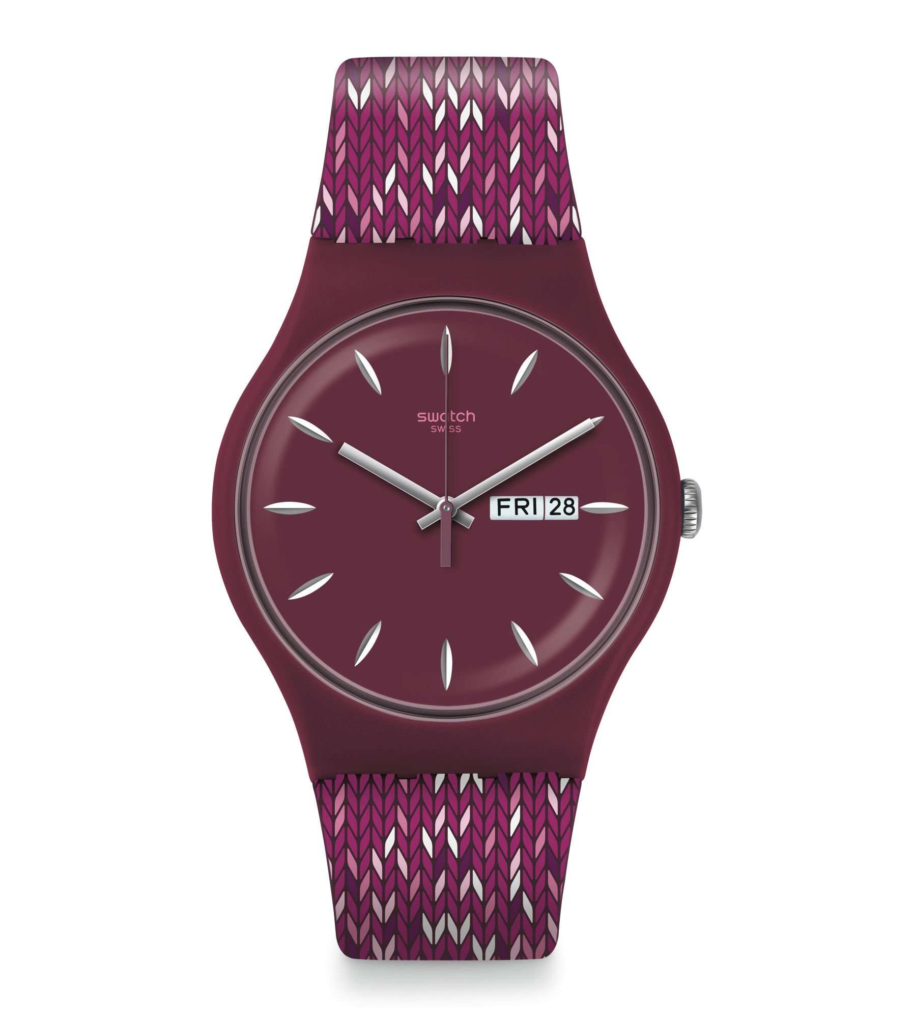 Swatch Trico'Purp Gehäuse Lila Zifferblatt Uhr SUOV705