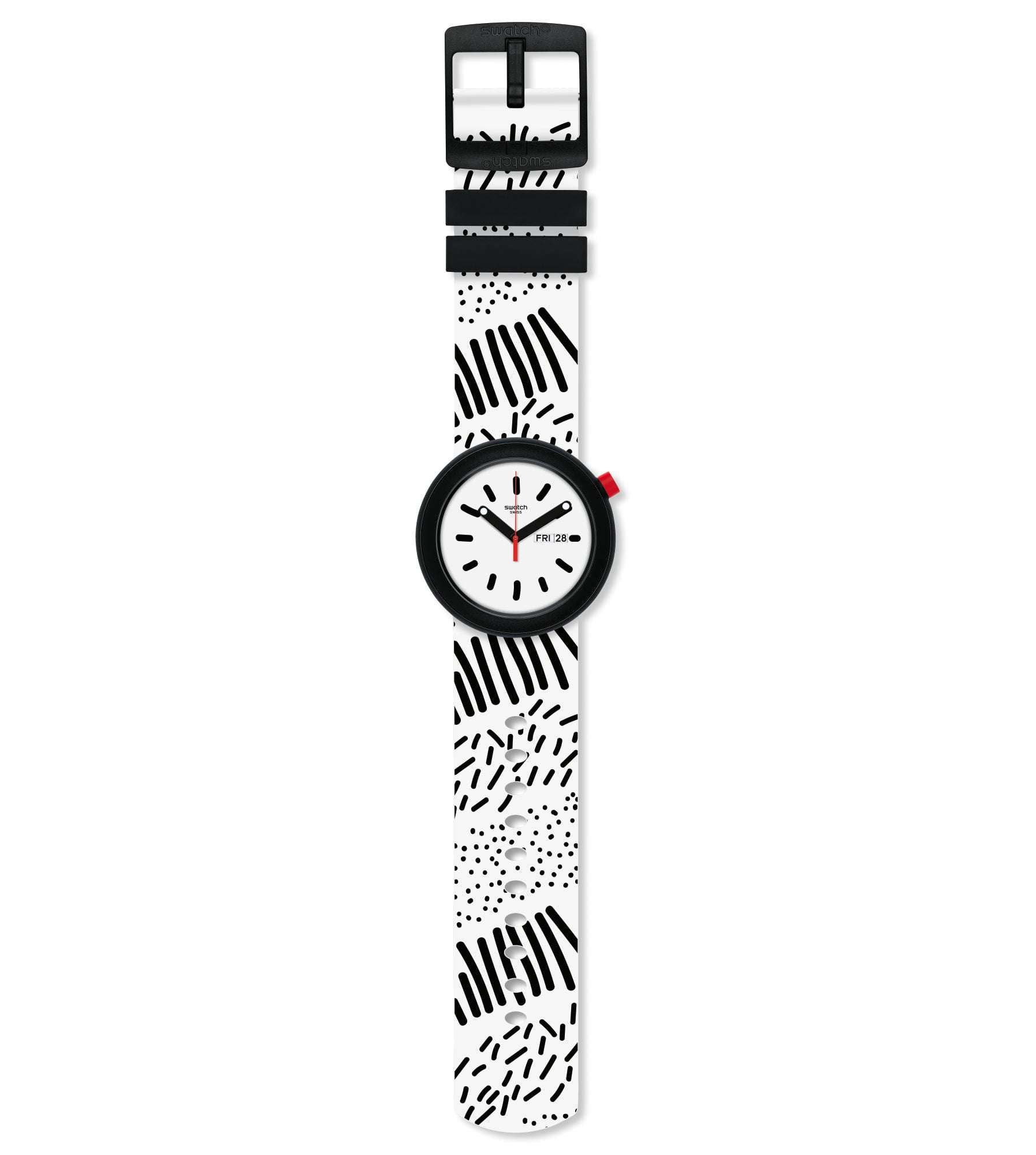 Swatch Polkapop Gehäuse Weißes Zifferblatt Uhr PNB701