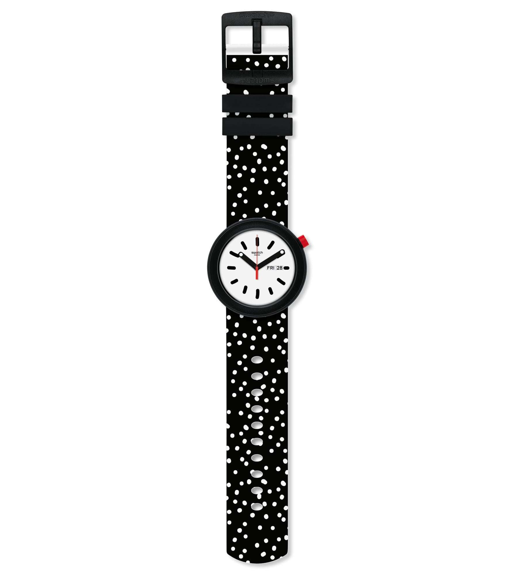 Swatch Polkapop Gehäuse Weißes Zifferblatt Uhr PNB701