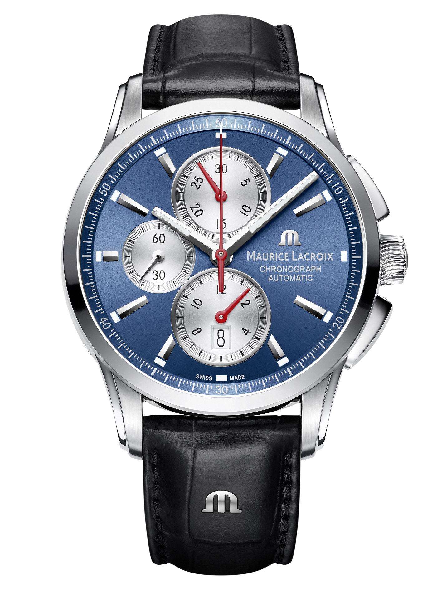 Maurice Lacroix Pontos Automatic Chronograph Blue Dial Men's Watch PT6388 - WatchNation