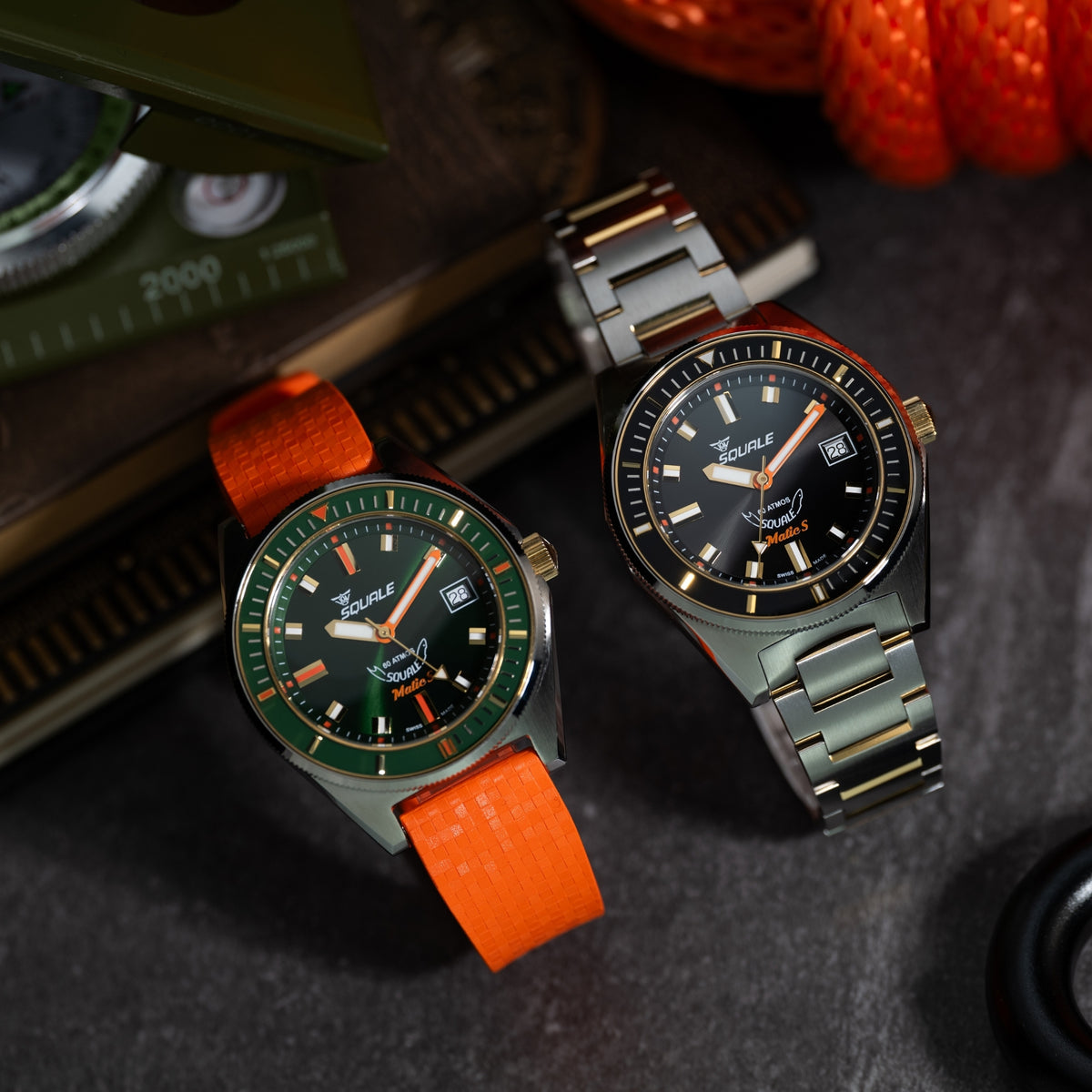 Squale Matic S 39,5 mm Schwarzes Zifferblatt Stahl Herren Automatikuhr MATICGBKBK.SSBI