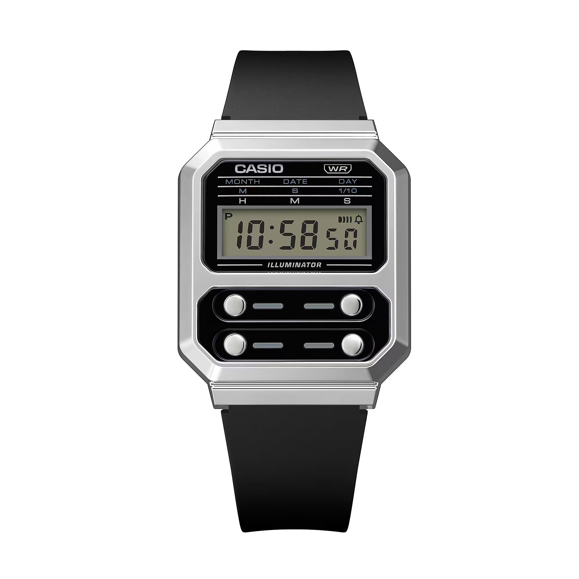 Casio Herren Vintage Kollektion Schwarze Herren Uhr A100WEF-1AEF