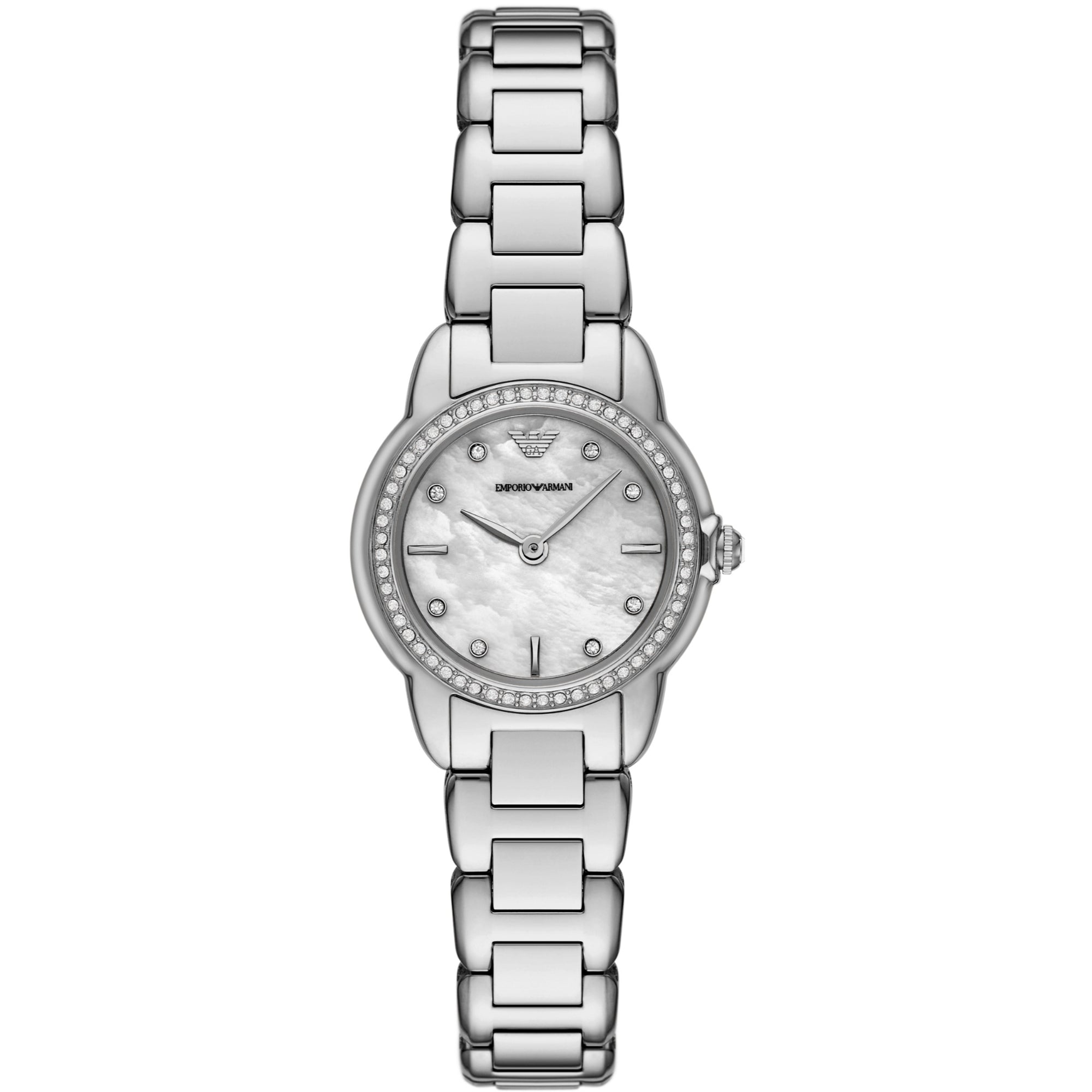 Emporio Armani Mia 26mm Perlmutt Zifferblatt Stahl Damen Quarz Uhr AR11669