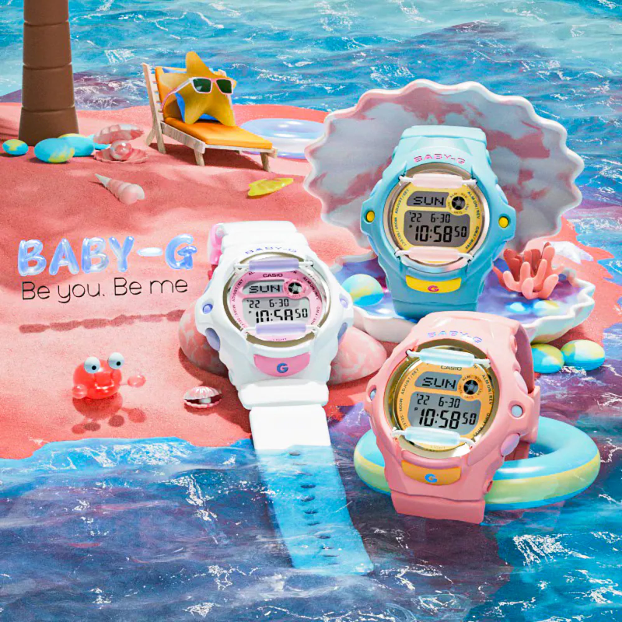 Casio Baby-G Playful Beach Digital Resin Strap Ladies Watch BG-169PB-2ER
