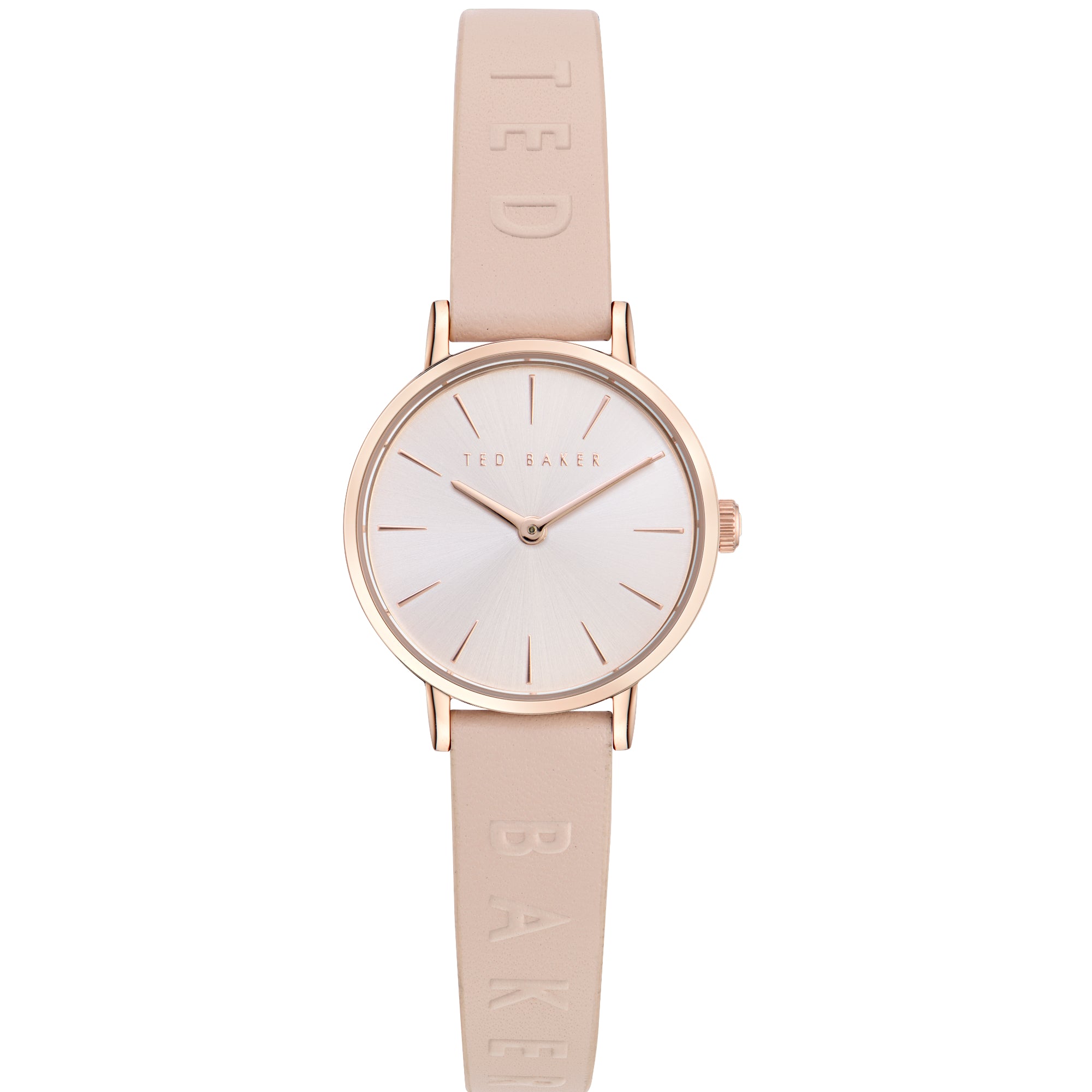 Ted Baker Damen Klassisch Chic Rosa Zifferblatt Lederarmband Uhr BKPSTF402