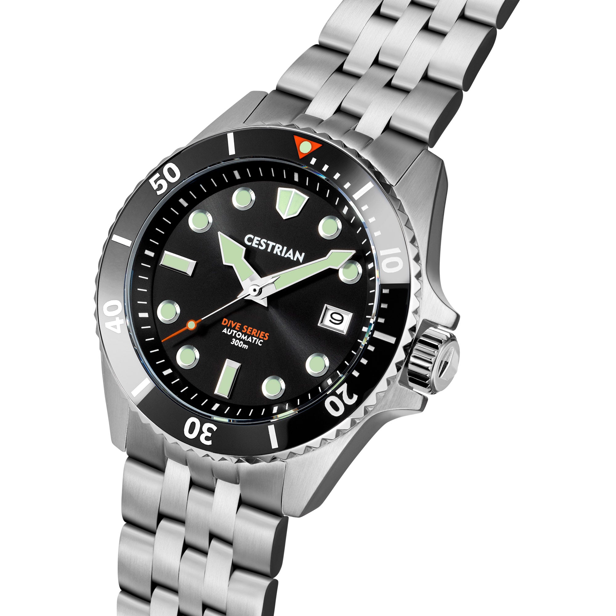 Cestrian Dive Series V2 Mitternachtsgrau Zifferblatt Schwarze Keramik Lünette Edelstahlarmband Automatik Herren Uhr CD911B0771