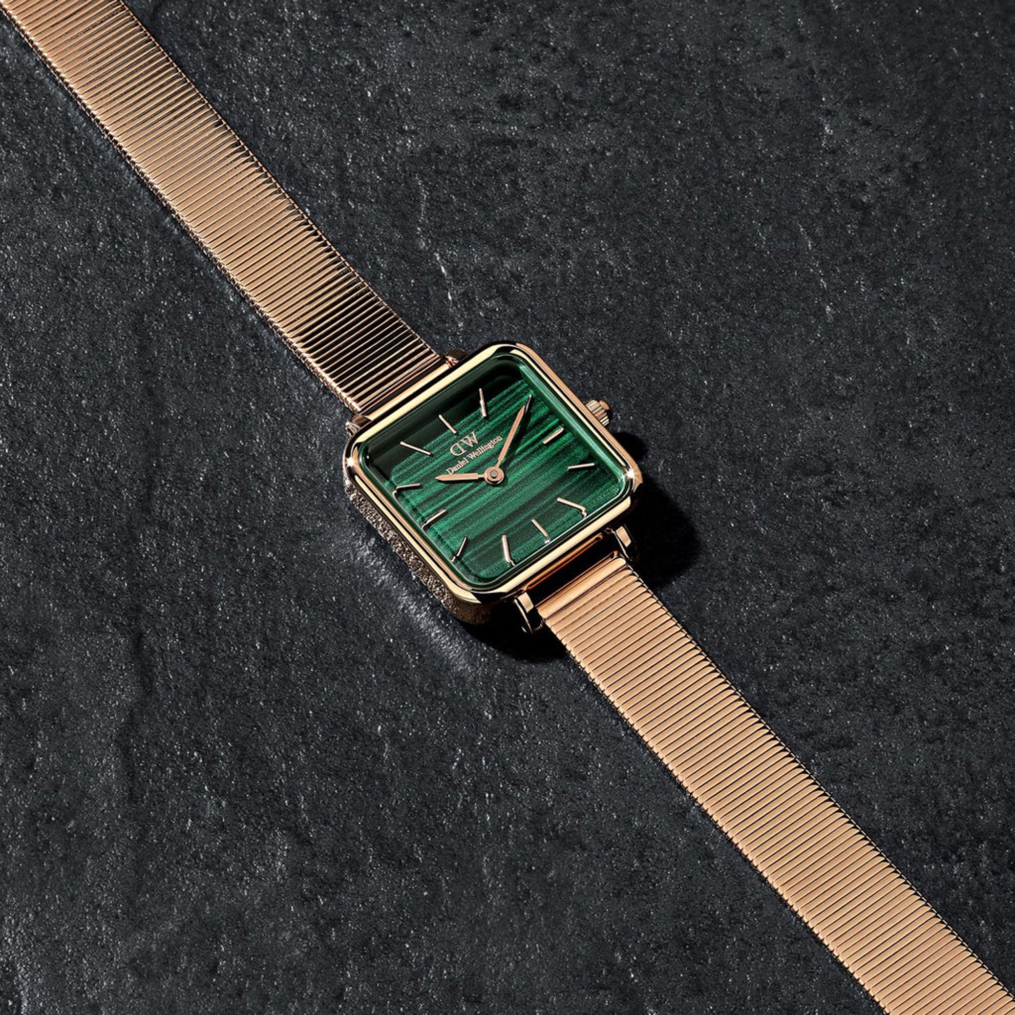 Daniel Wellington Quadro 22mm Green Dial Steel Ladies Quartz Watch DW00100520