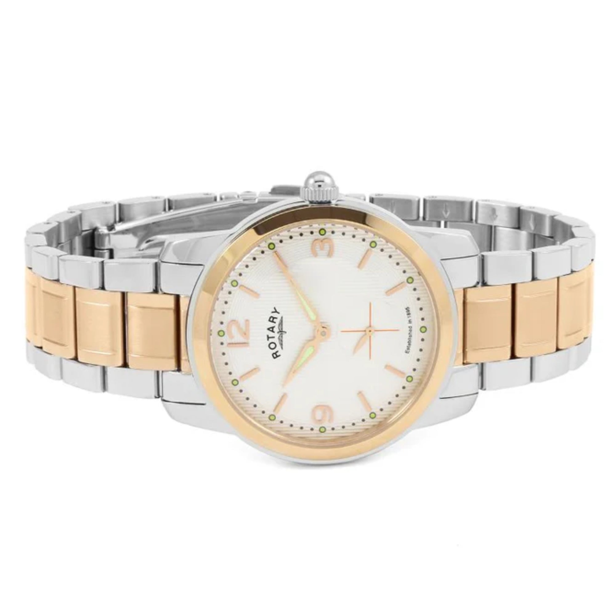 Rotary Cambridge Zwei-Ton-Armband Roségold Edelstahl Gehäuse Herren Uhr GB02701/01