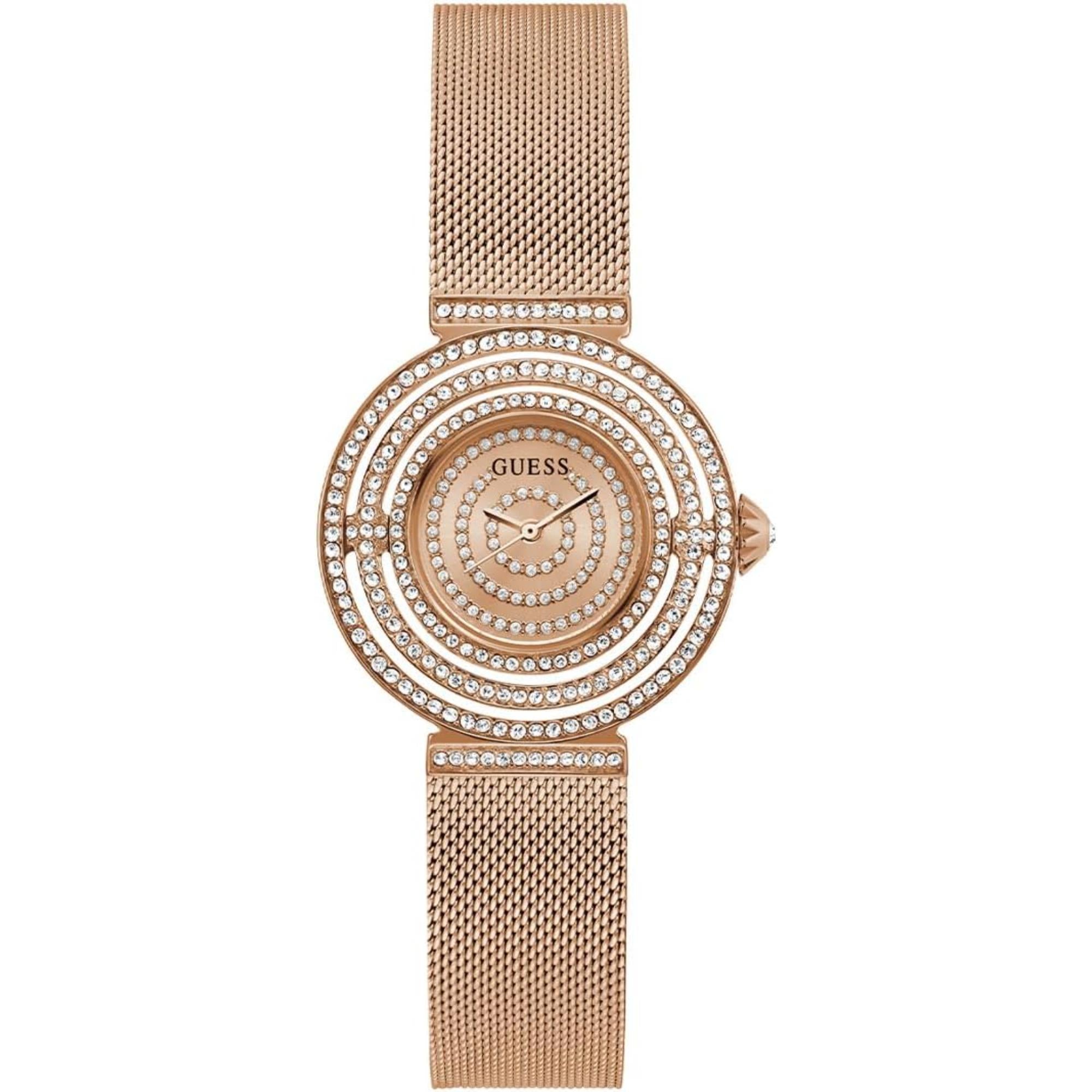 Guess Women's Rose Gold Crystal Tone Watch GW0550L3