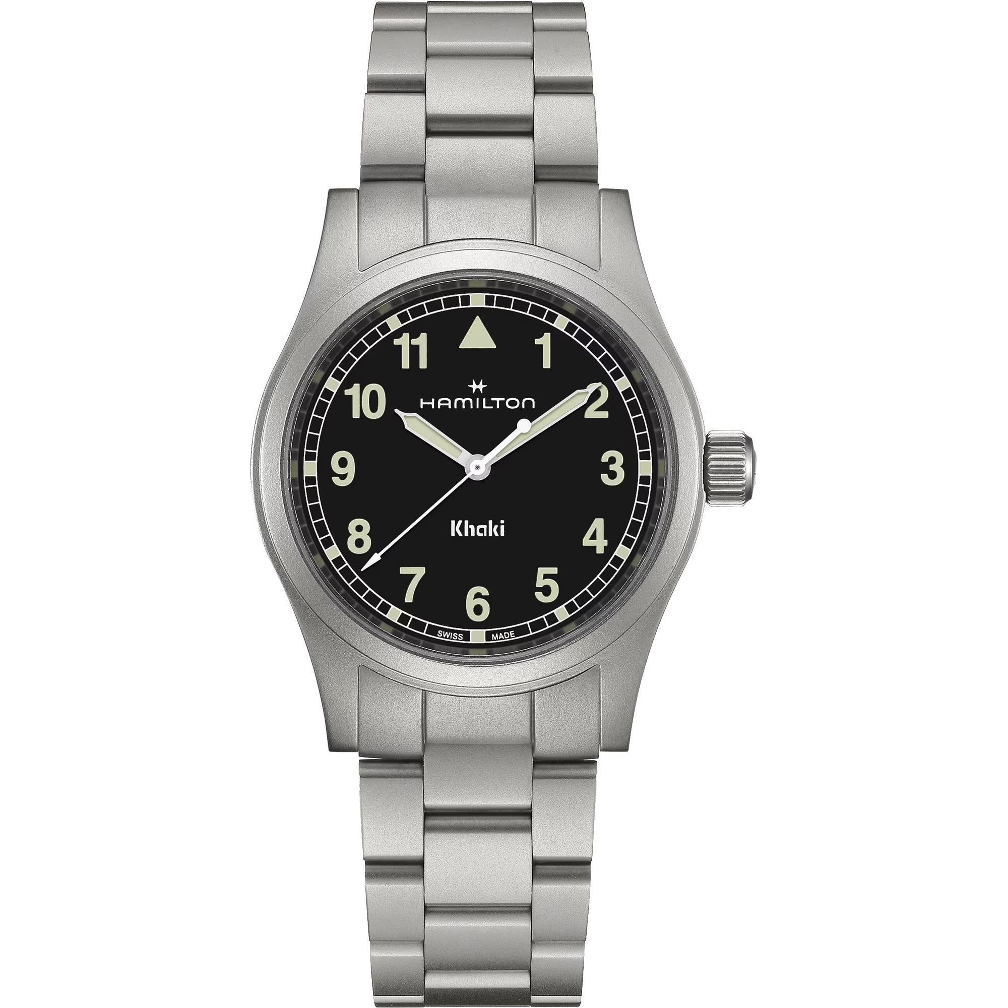 Hamilton Khaki Field Quartz Black Dial Steel Strap Unisex Watch H69401130