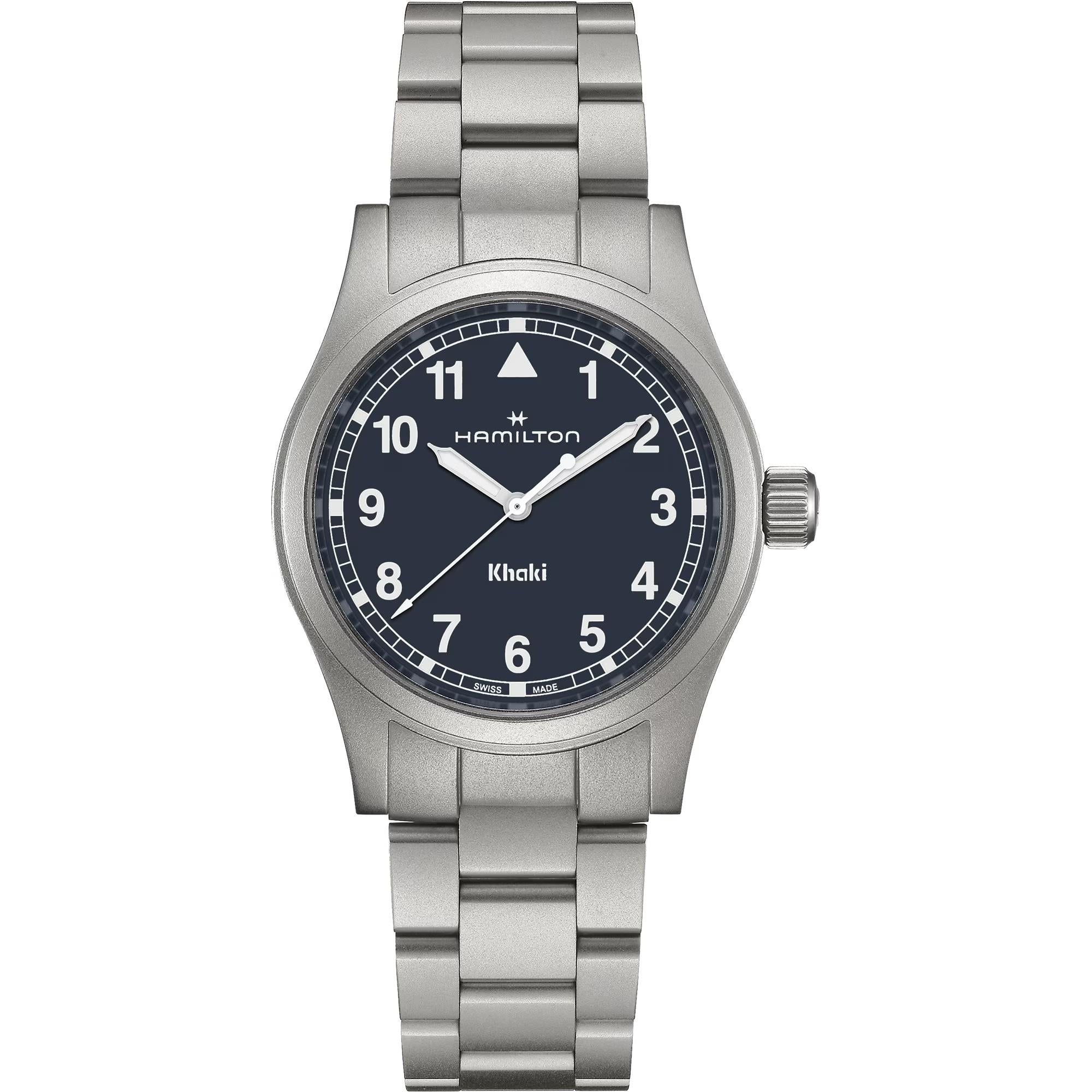 Hamilton Khaki Field 38mm Blue Dial Quartz watch H69401140 front view