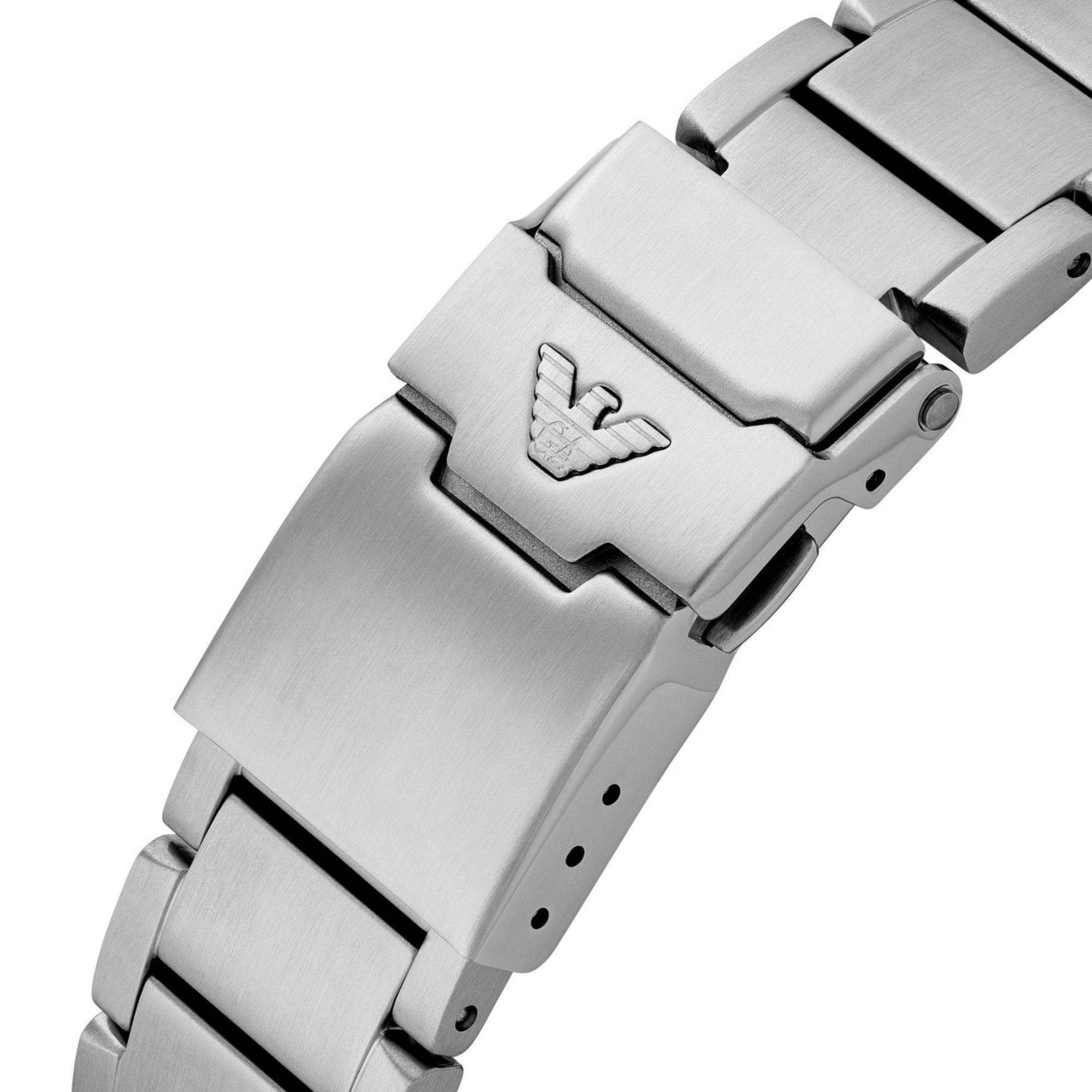 Emporio Armani World Explorer 43.5mm Chronograph Blue Dial Steel Mens Quartz Watch AR11681