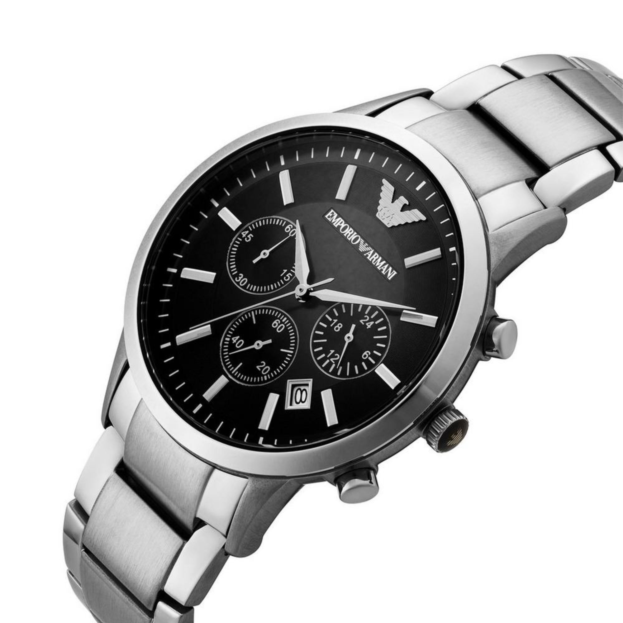 Emporio Armani Renato 43mm Chronograph Black Dial Mens Quartz Watch AR2434