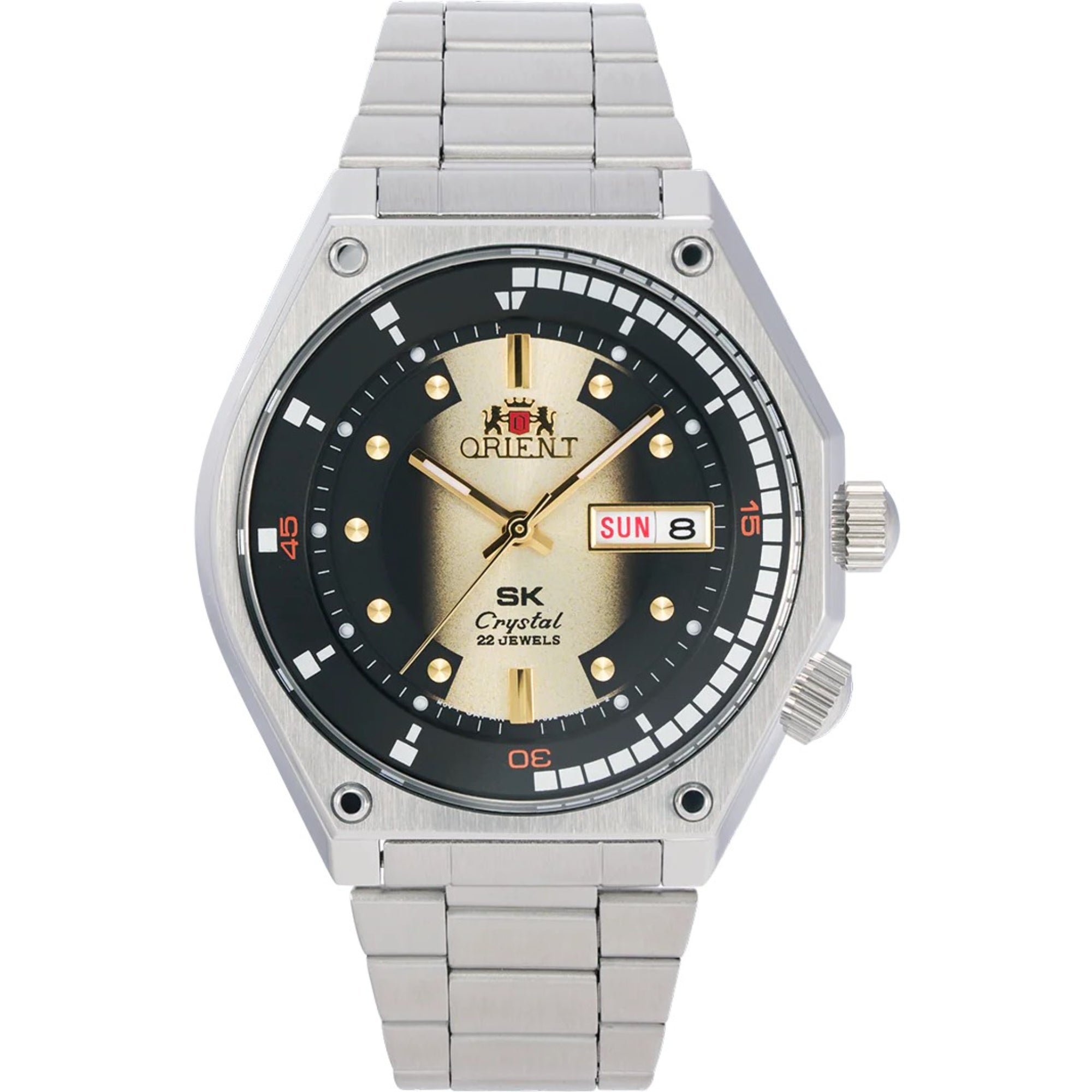 Orient Neo 70s Gold Dial Revival automatic watch RA-AA0B01G39B front view