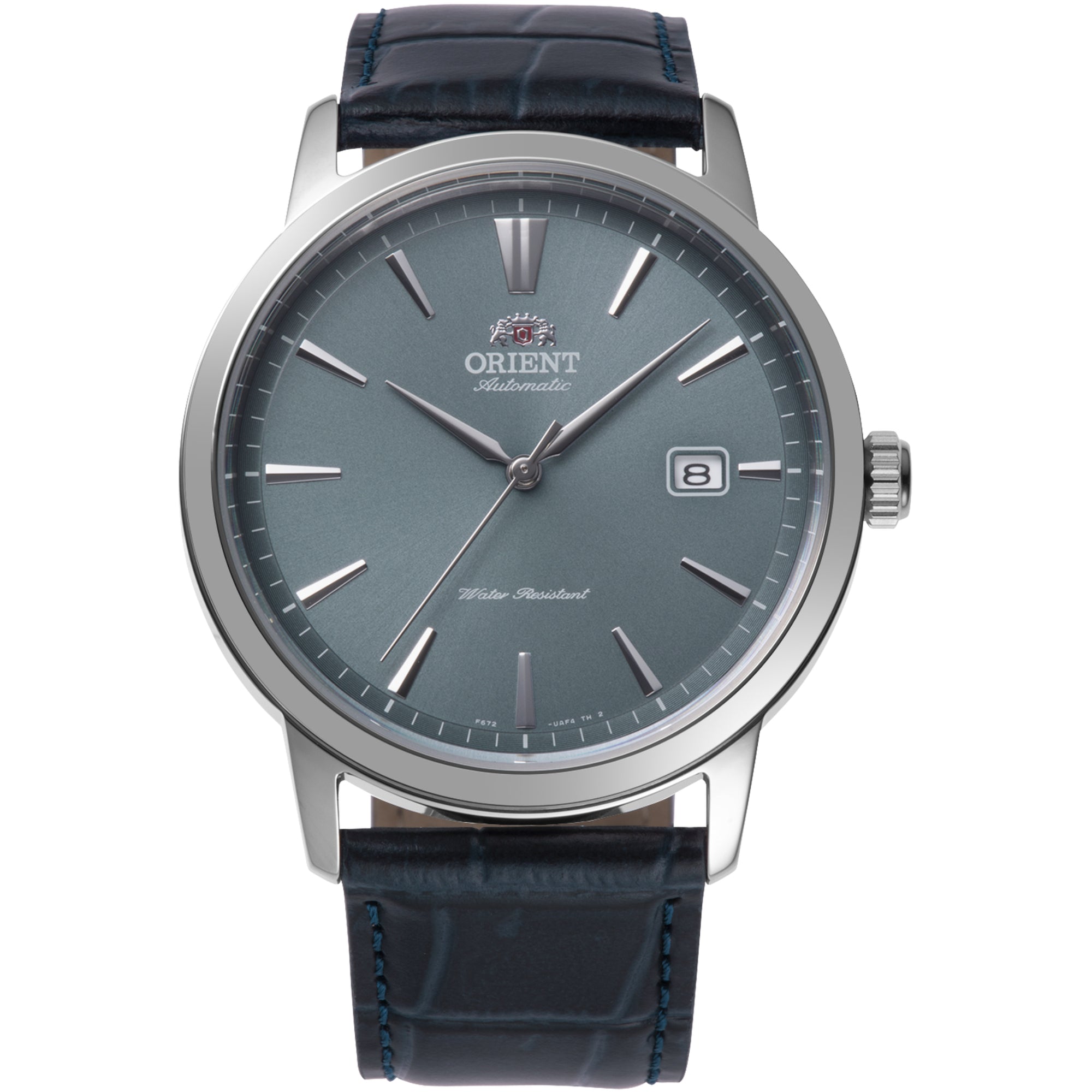 Orient Contemporary Blue Dial Leather Strap automatic watch RA-AC0F14L30B front view