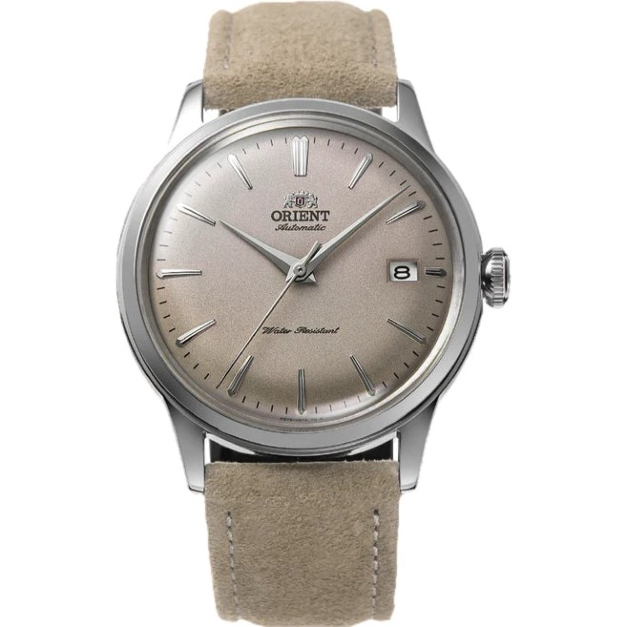 Orient Bambino 38mm Ex-Display Version 7 Graues Zifferblatt Leder Herren Automatik Uhr RA-AC0M07N10B