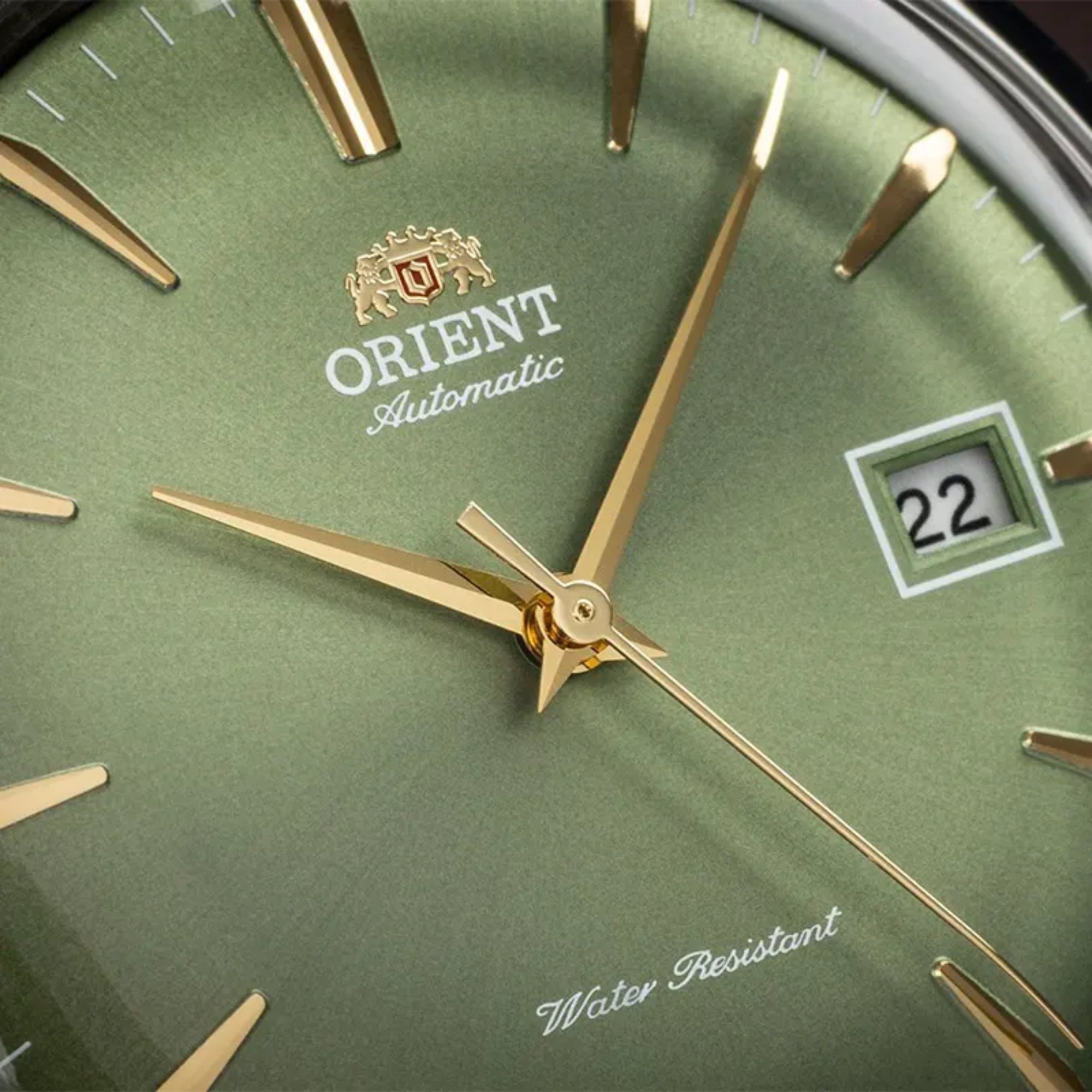 Orient Bambino 42mm Green Dial Leather Mens Automatic Watch RA-AC0P01E30B