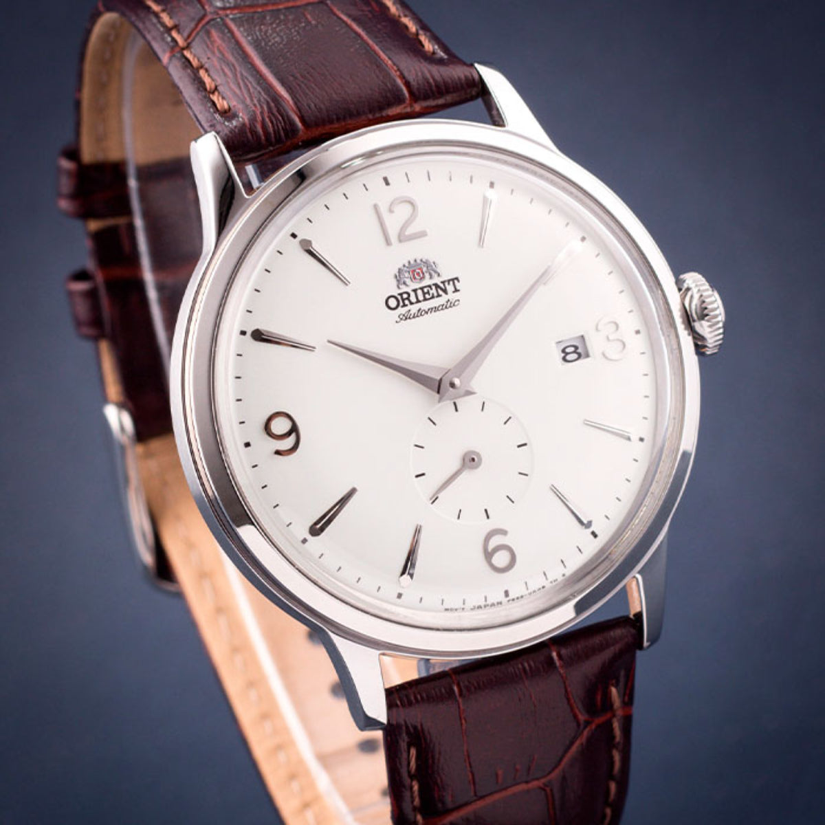 Orient Bambino 40.5mm Small Seconds White Dial Leather Mens Automatic Watch RA-AP0002S30B