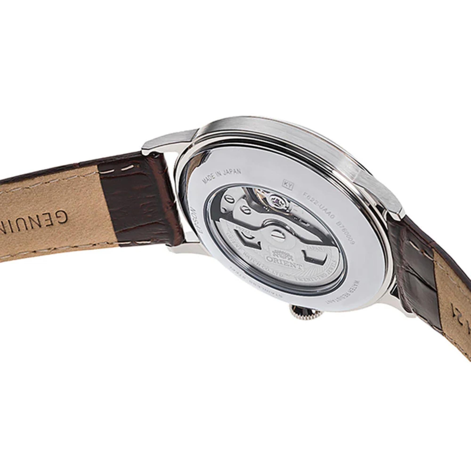 Orient Bambino 40,5 mm Kleine Sekunde Elfenbein Zifferblatt Leder Herren Mechanische Uhr RA-AP0003S30B