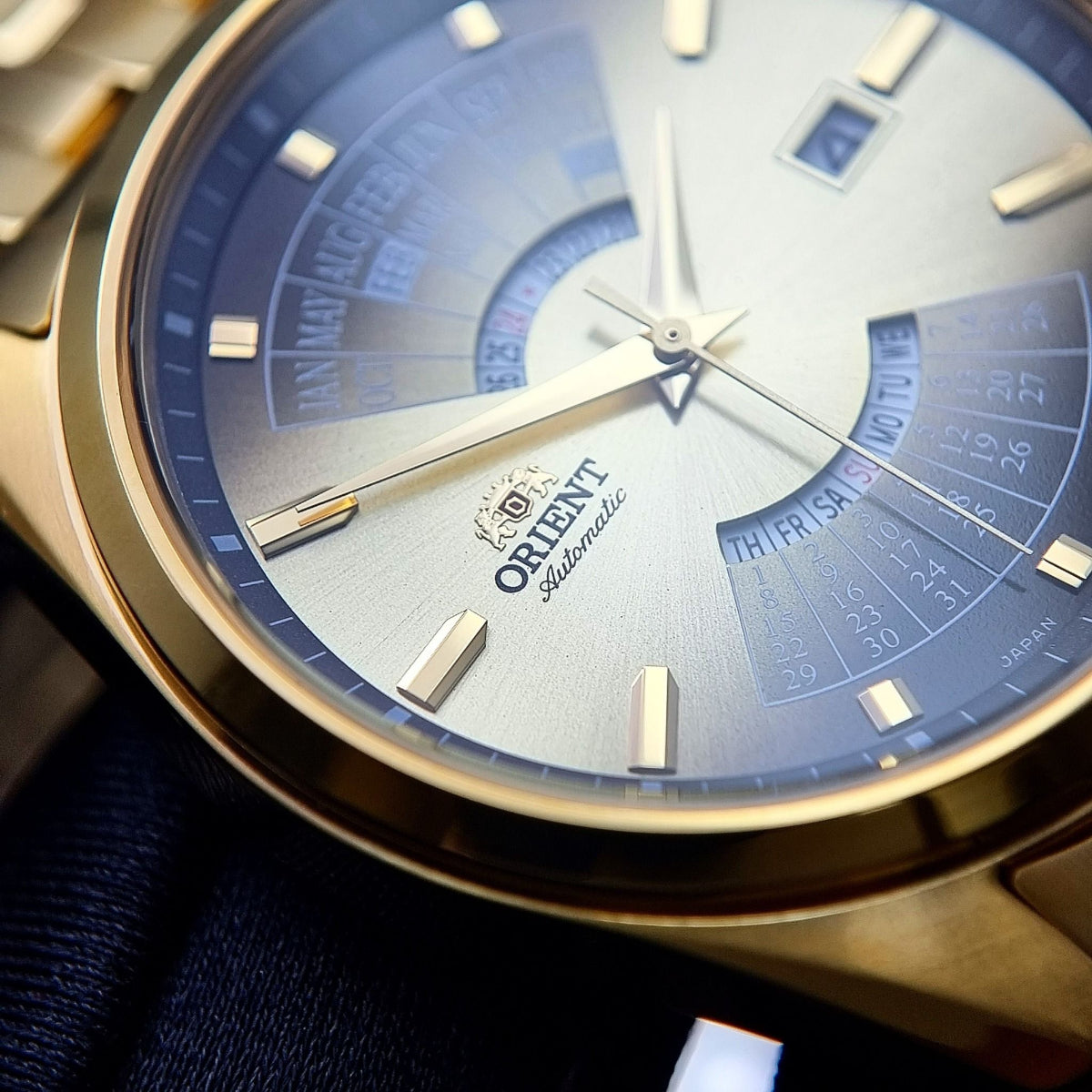 Orient Multi-Year Calendar 43.5mm Gold Gradation Dial Steel Mens Automatic Watch RA-BA0001G30B