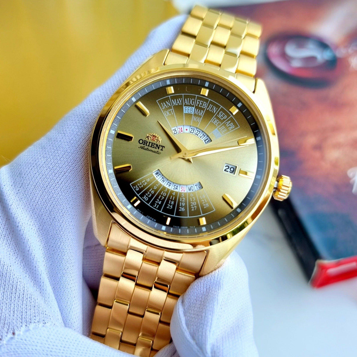 Orient Multi-Year Calendar 43.5mm Gold Gradation Dial Steel Mens Automatic Watch RA-BA0001G30B