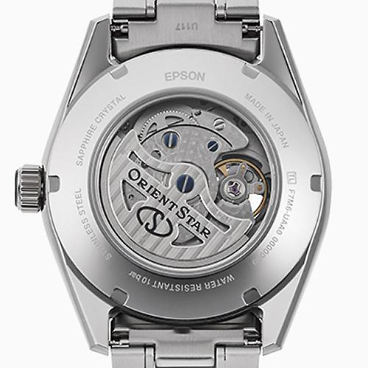 Orient Star Mondphase 41mm halb skelettiertes schwarzes Zifferblatt Stahl Herren Automatik Uhr RE-AY0001B00B