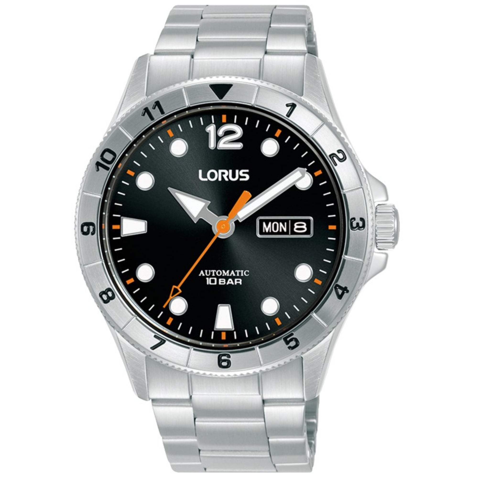 Lorus Sport Classic Black Dial Steel Strap Men's Watch RL459BX9