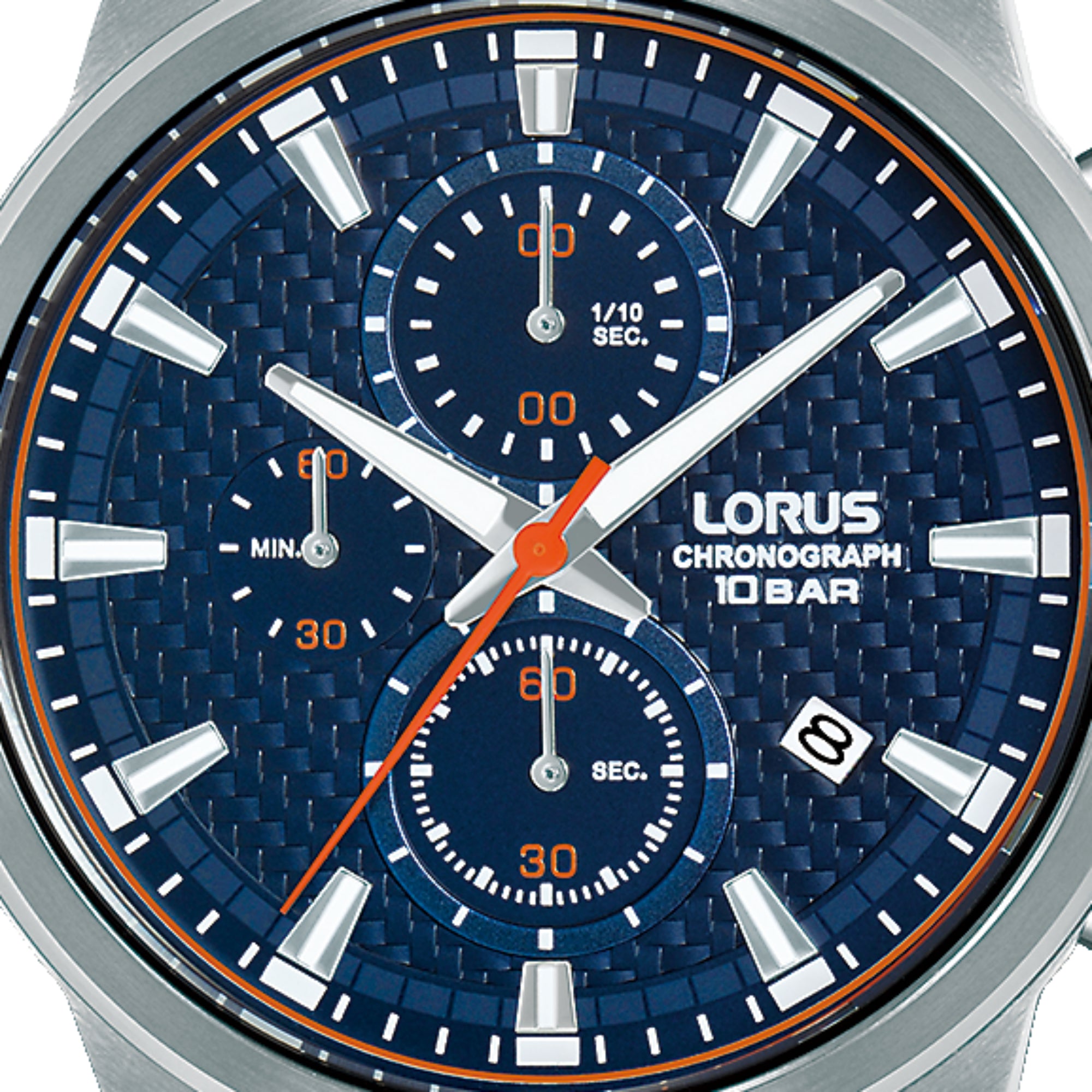 Lorus Sports Quartz Blue Dial Steel Strap Men's Watch RM329HX9