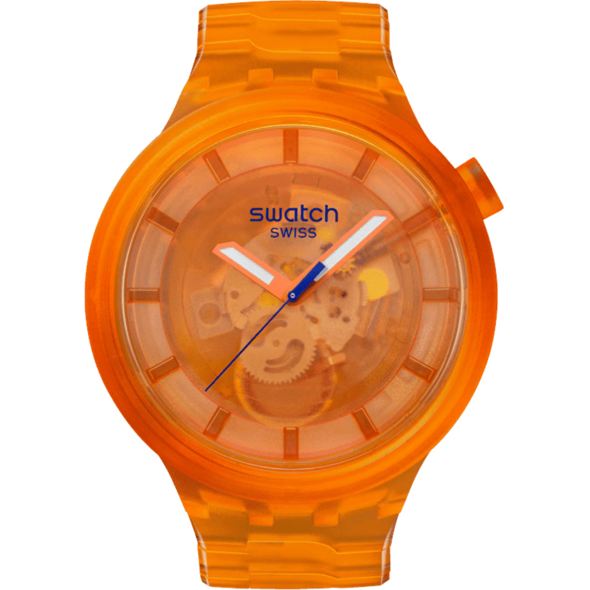 Swatch ORANGE JOY Oranges Zifferblatt Orange biobasierte Uhr SB05O103