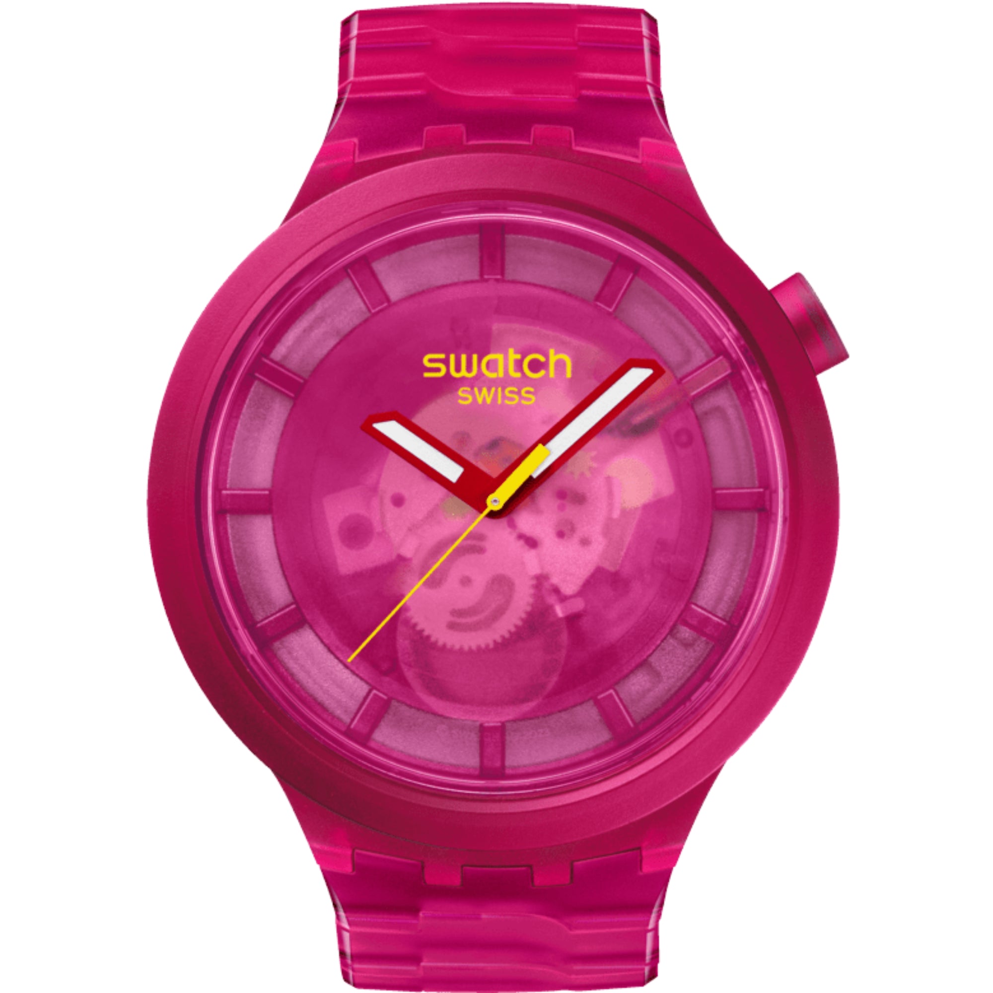 Swatch PINK JOY Pinkes Zifferblatt Pinke biobasierte Uhr SB05P102
